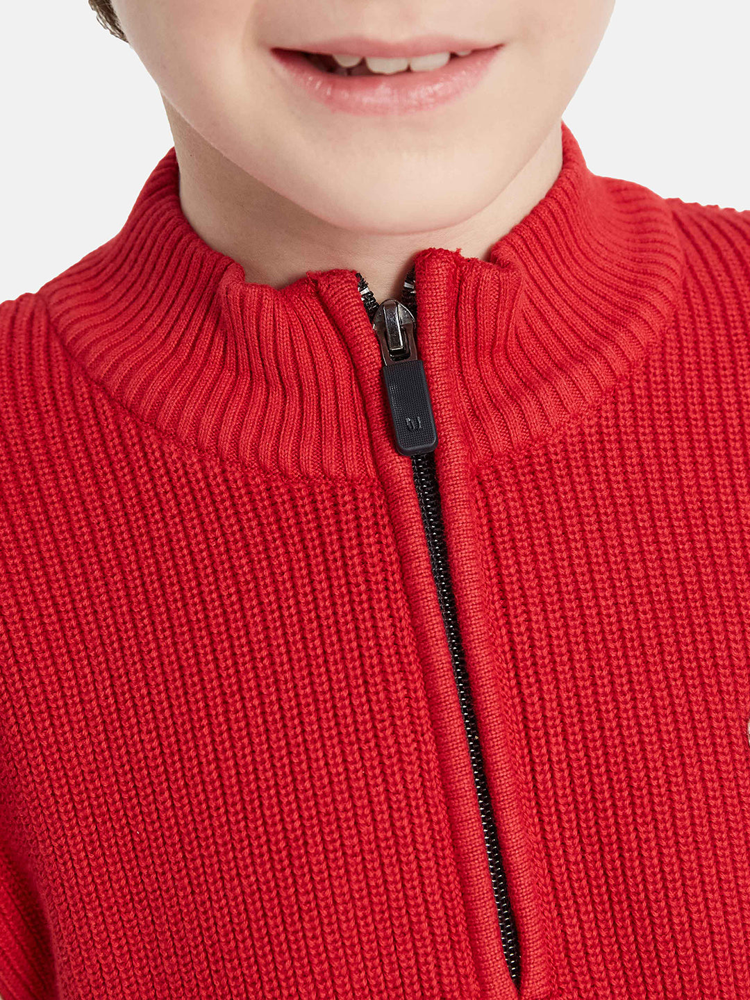 Octave Boys Colourblocked Mock Collar Cotton Pullover Sweater