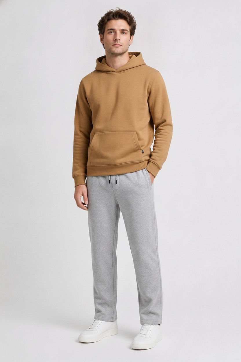 Men’s Grey Melange Premium German Velvet Lower with Drawstring