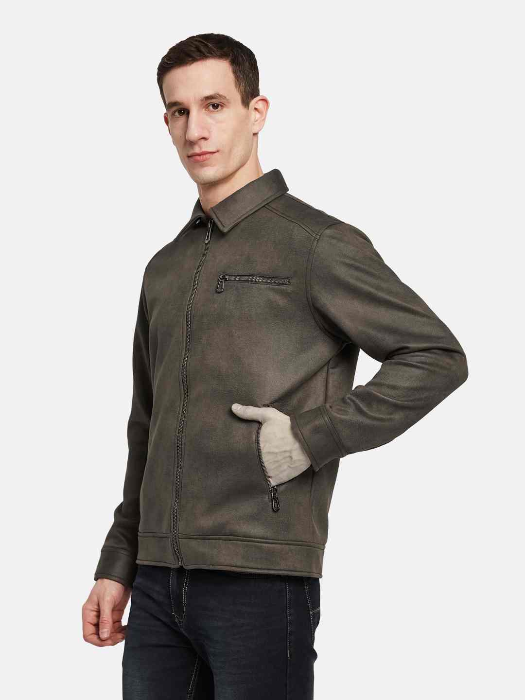 METTLE Men Suede Tailored Jacket
