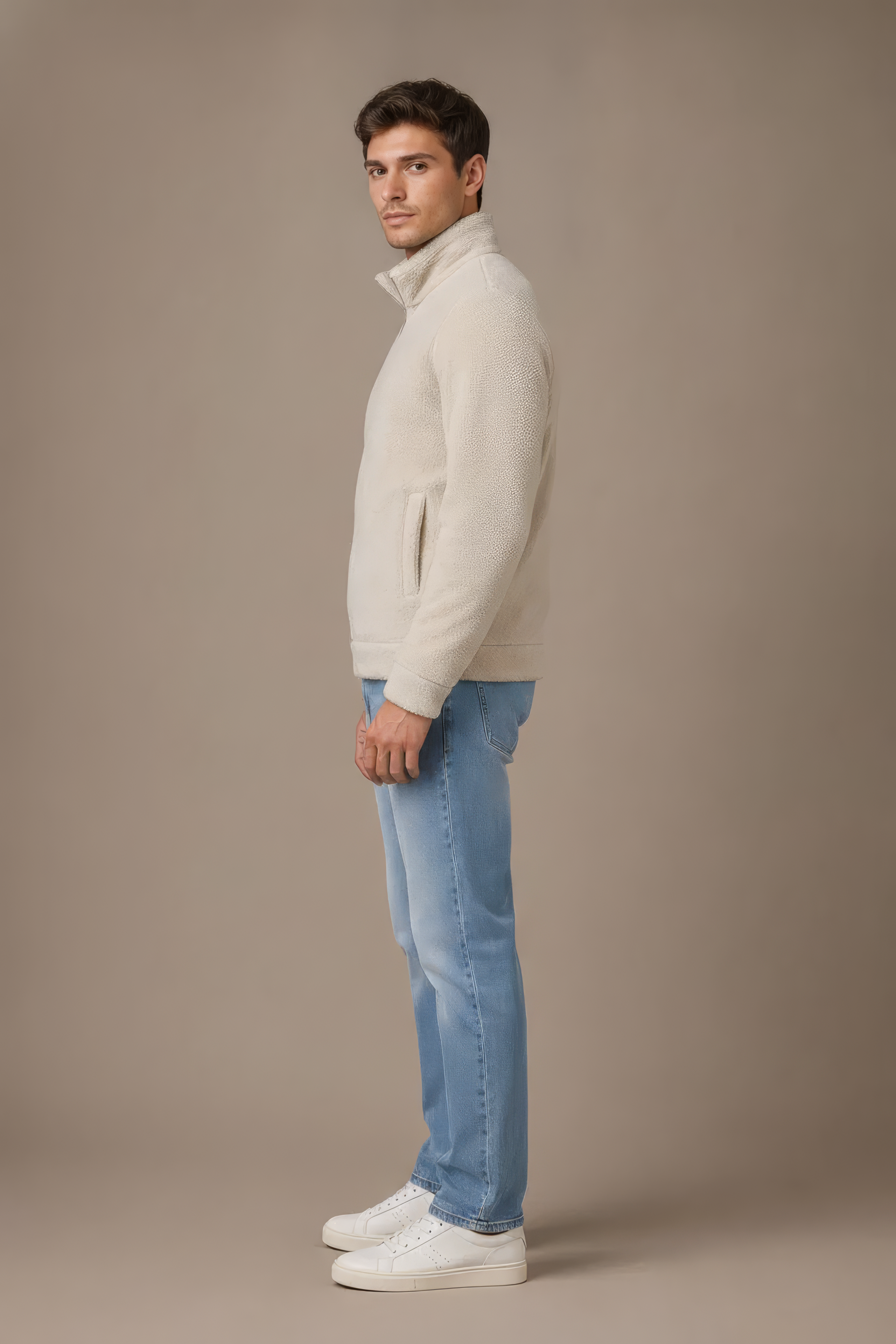 Arona Men’s Double-Sided Coral Fur Sweatshirt |