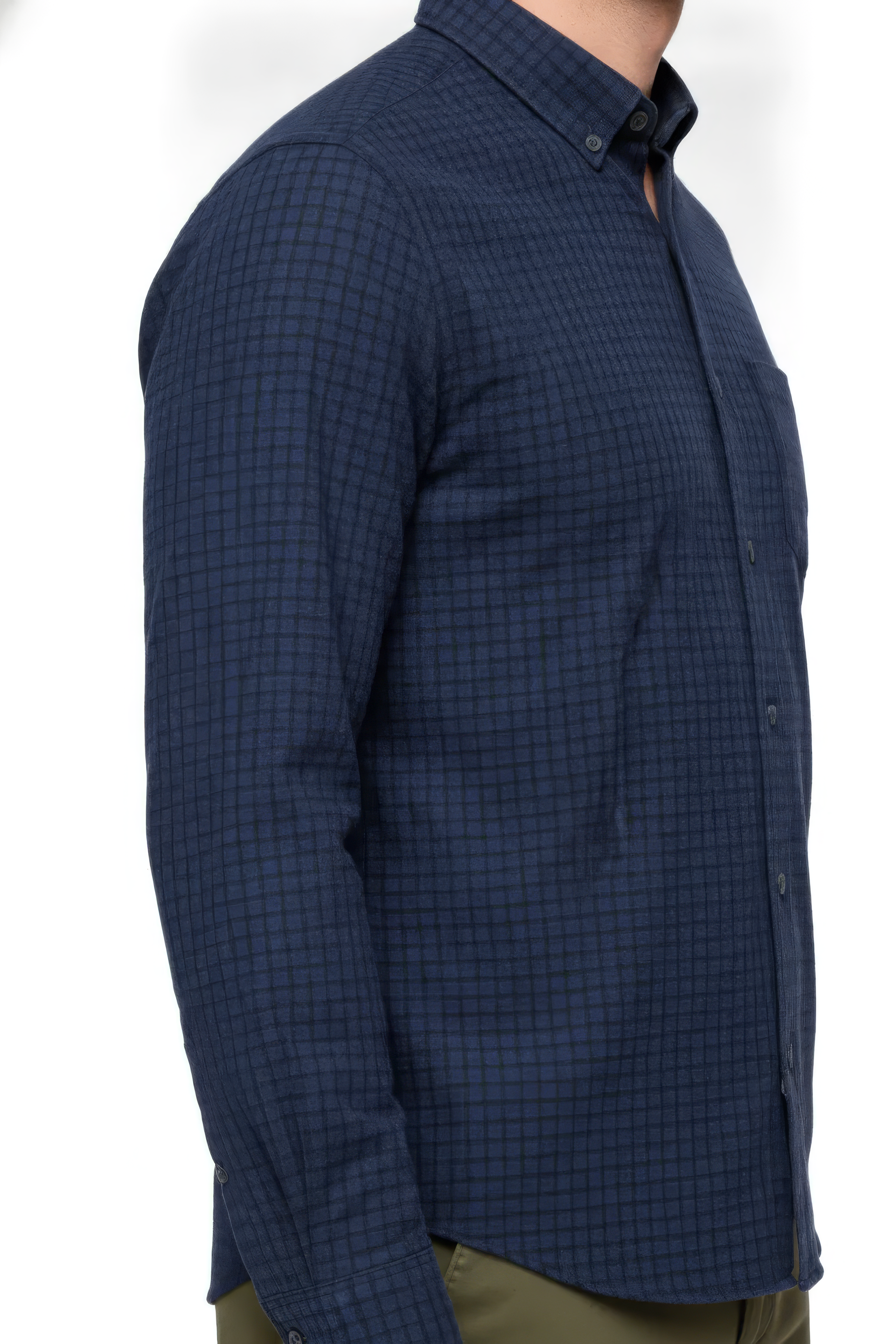 Men’s Navy Twill Cotton Full-Sleeve Shirt