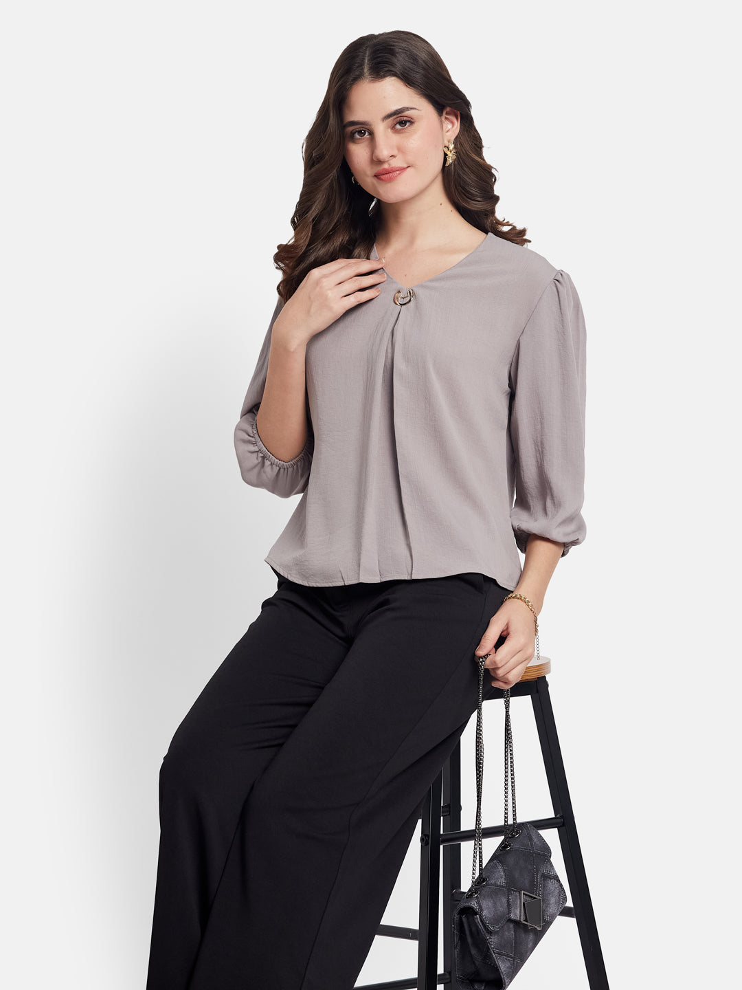 METTLE Puff Sleeves Regular Cotton Top