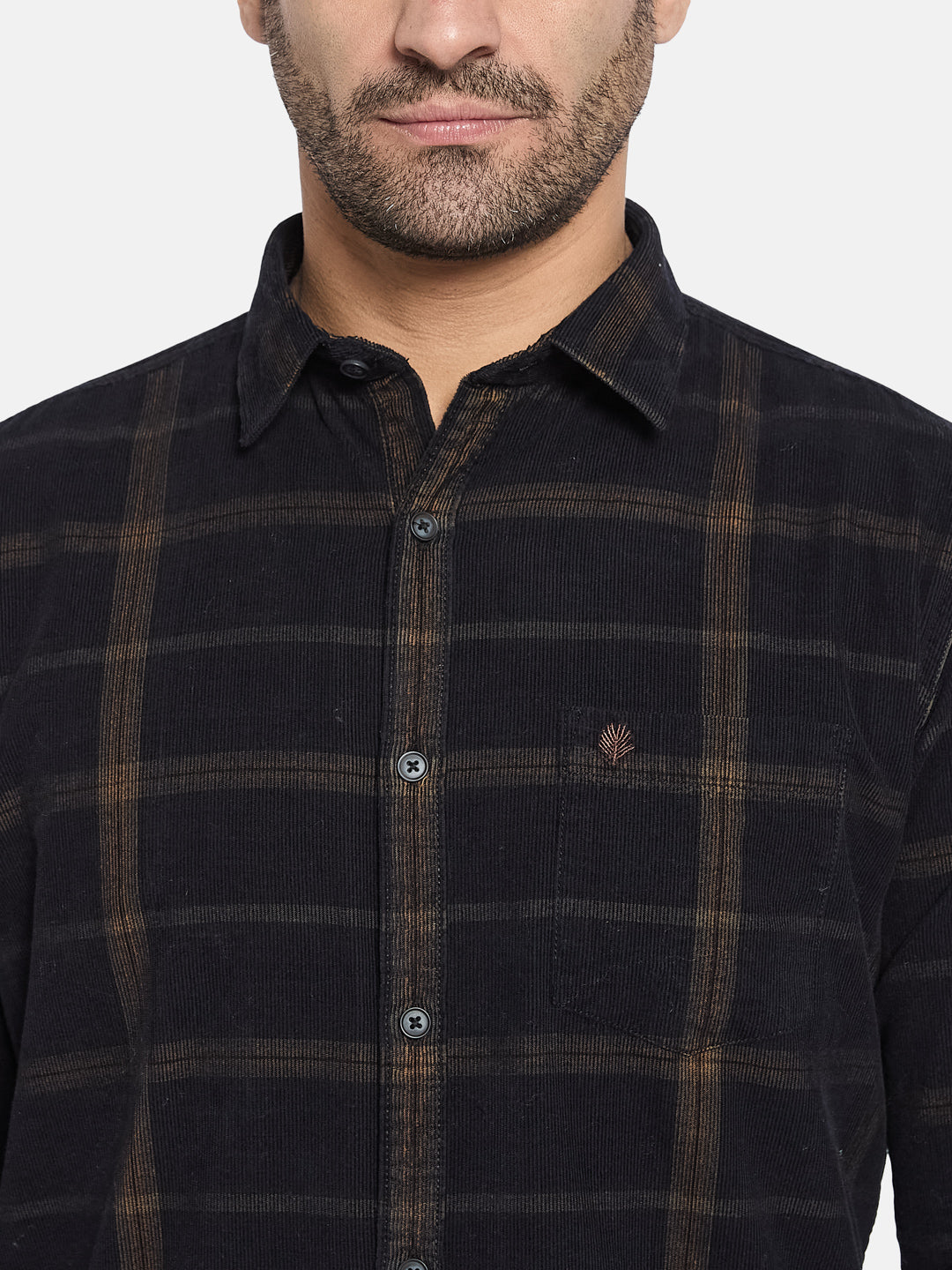 METTLE Men Spread Collar Checked Cotton Casual Shirt