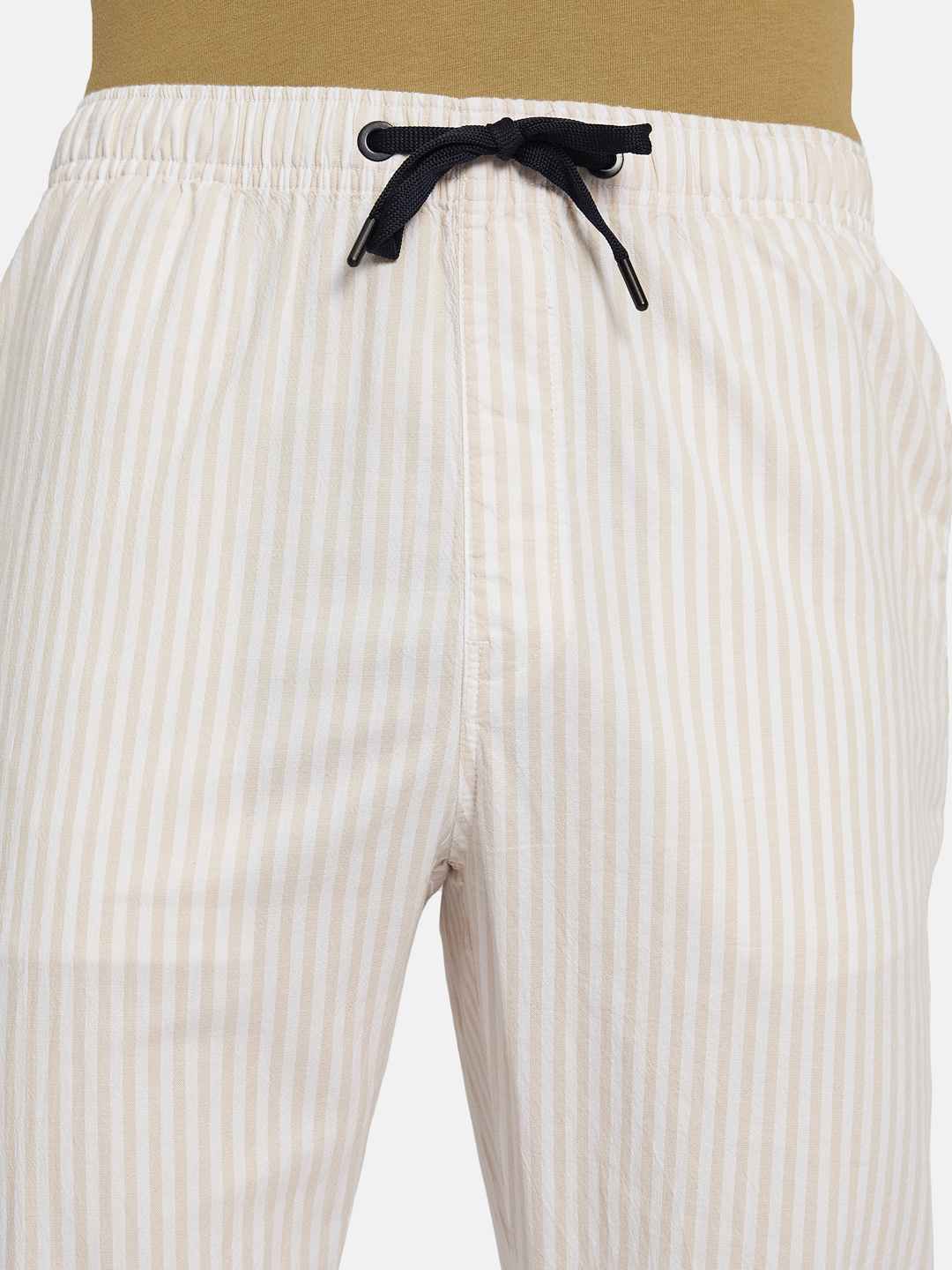Octave Men Striped Cotton Track Pants
