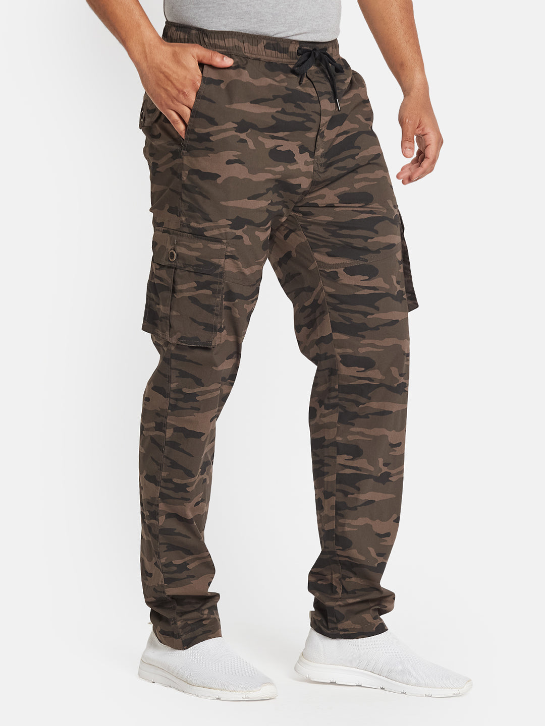 Octave Men Cotton Camouflage Printed Regular Fit Track Pants