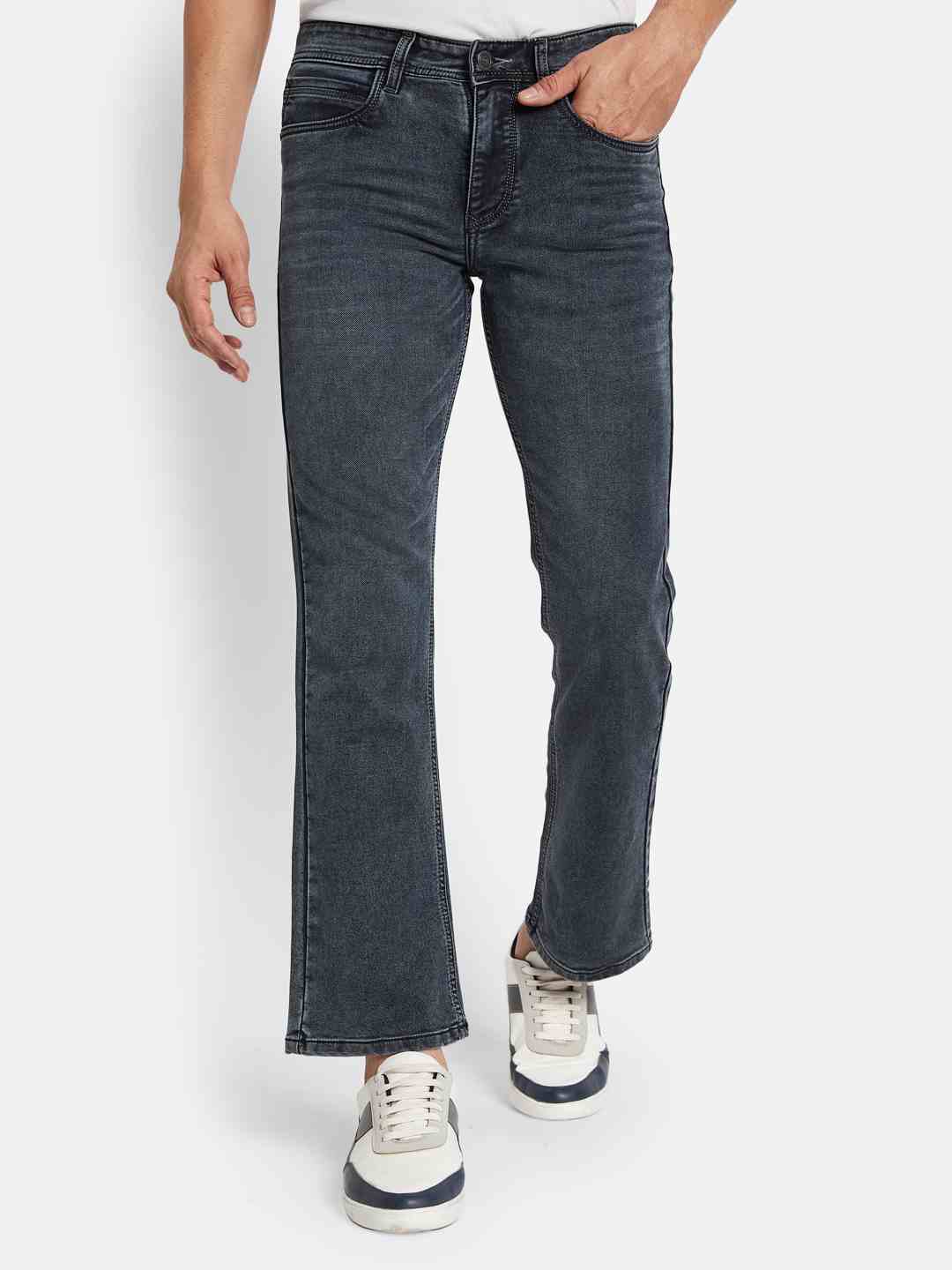 Octave Men Bootcut Low Distress Stretchable Jeans