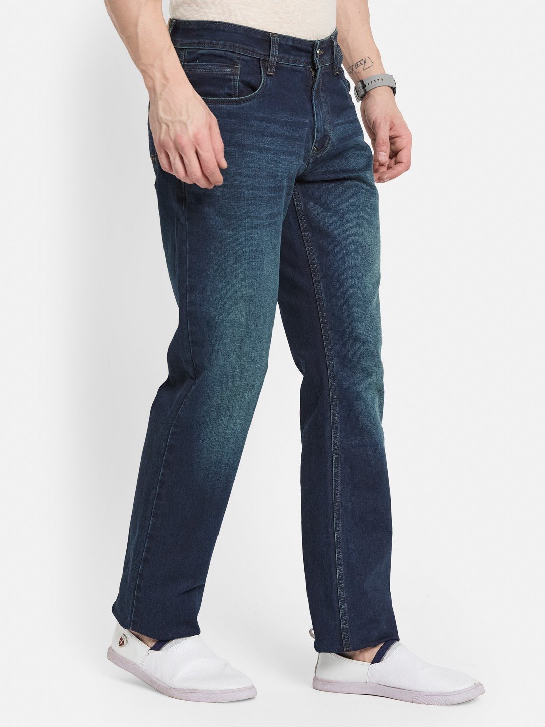Octave Men Straight Fit Light Fade Stretchable Jeans