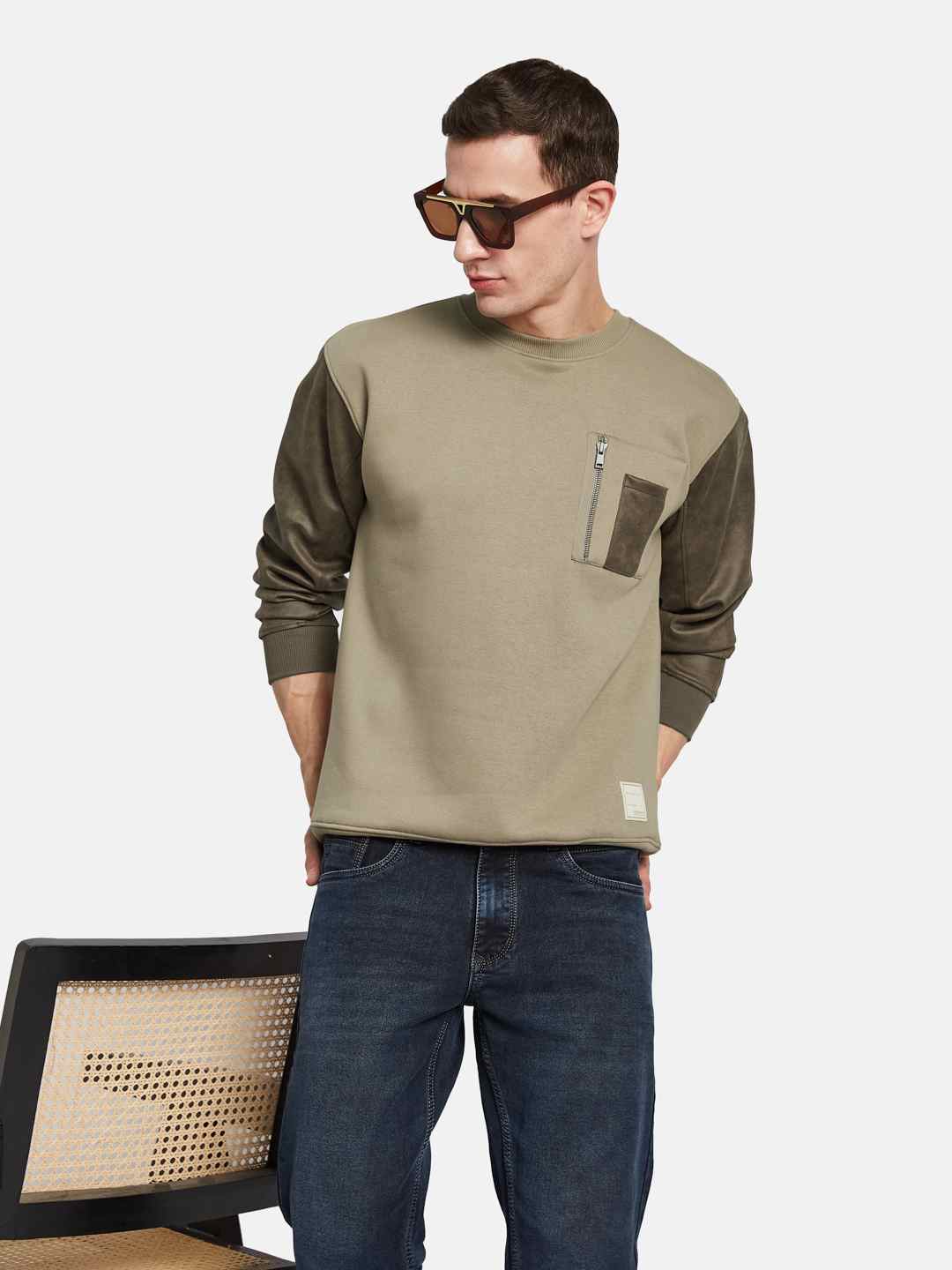 Octave Men Colourblocked Sweatshirt