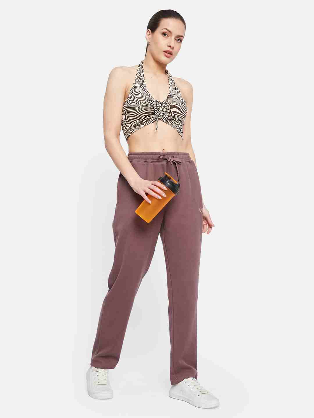 METTLE Women Cotton Mid Rise Track Pants