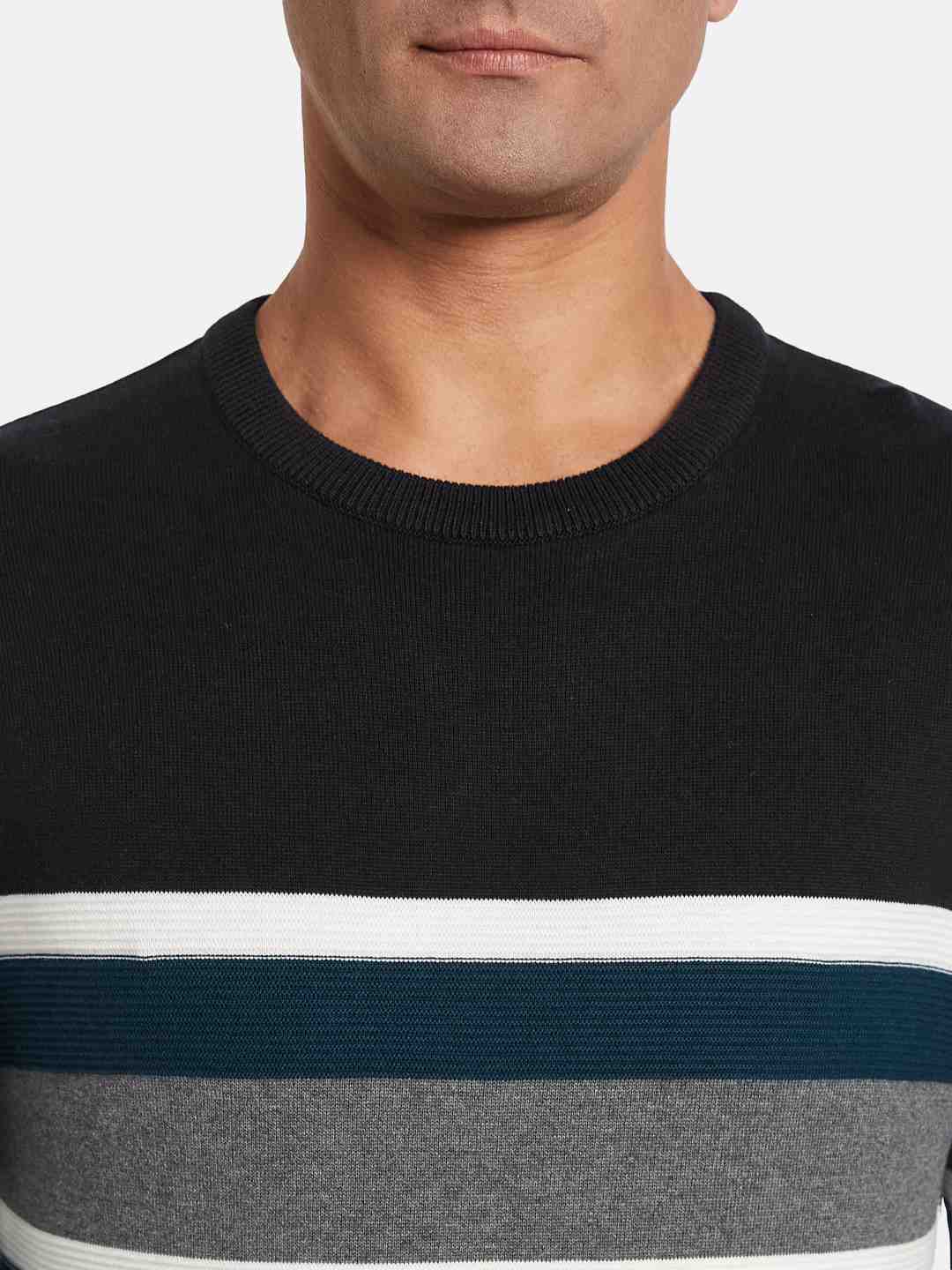 METTLE Men Striped Pullover