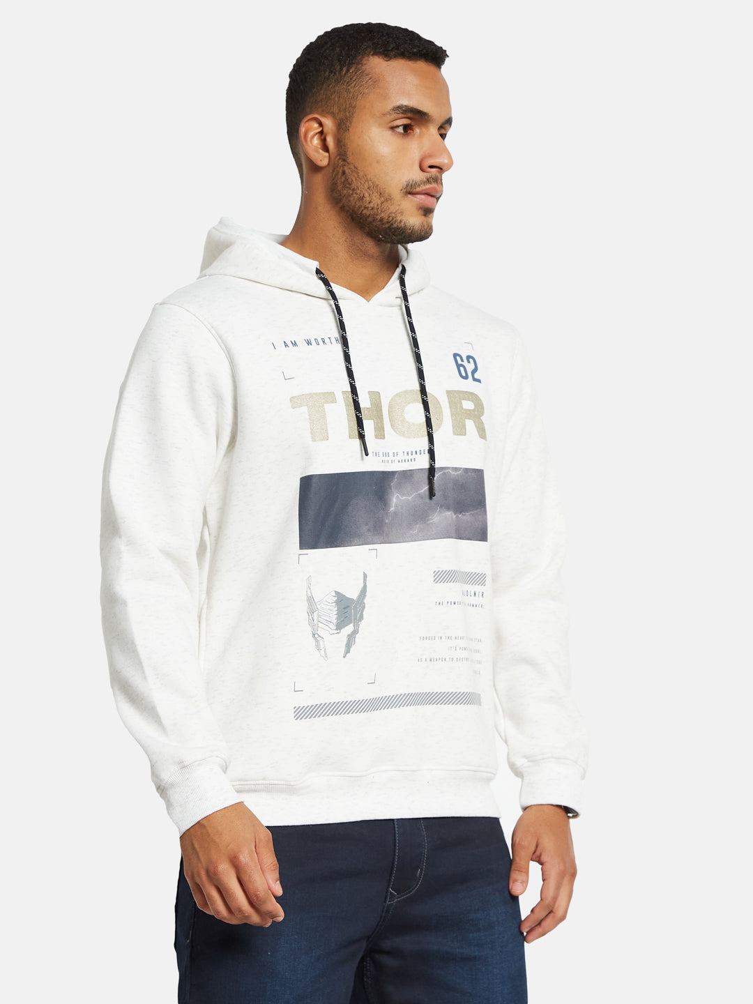 Octave Men Printed Hooded Sweatshirt