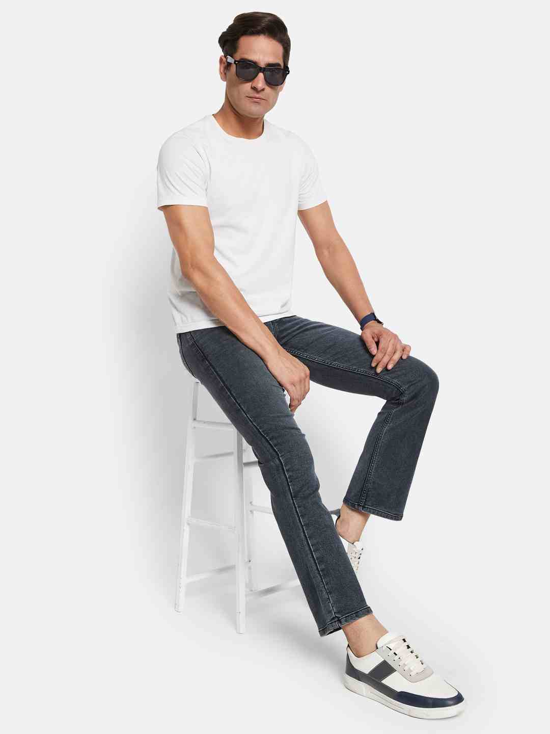 Octave Men Bootcut Low Distress Stretchable Jeans