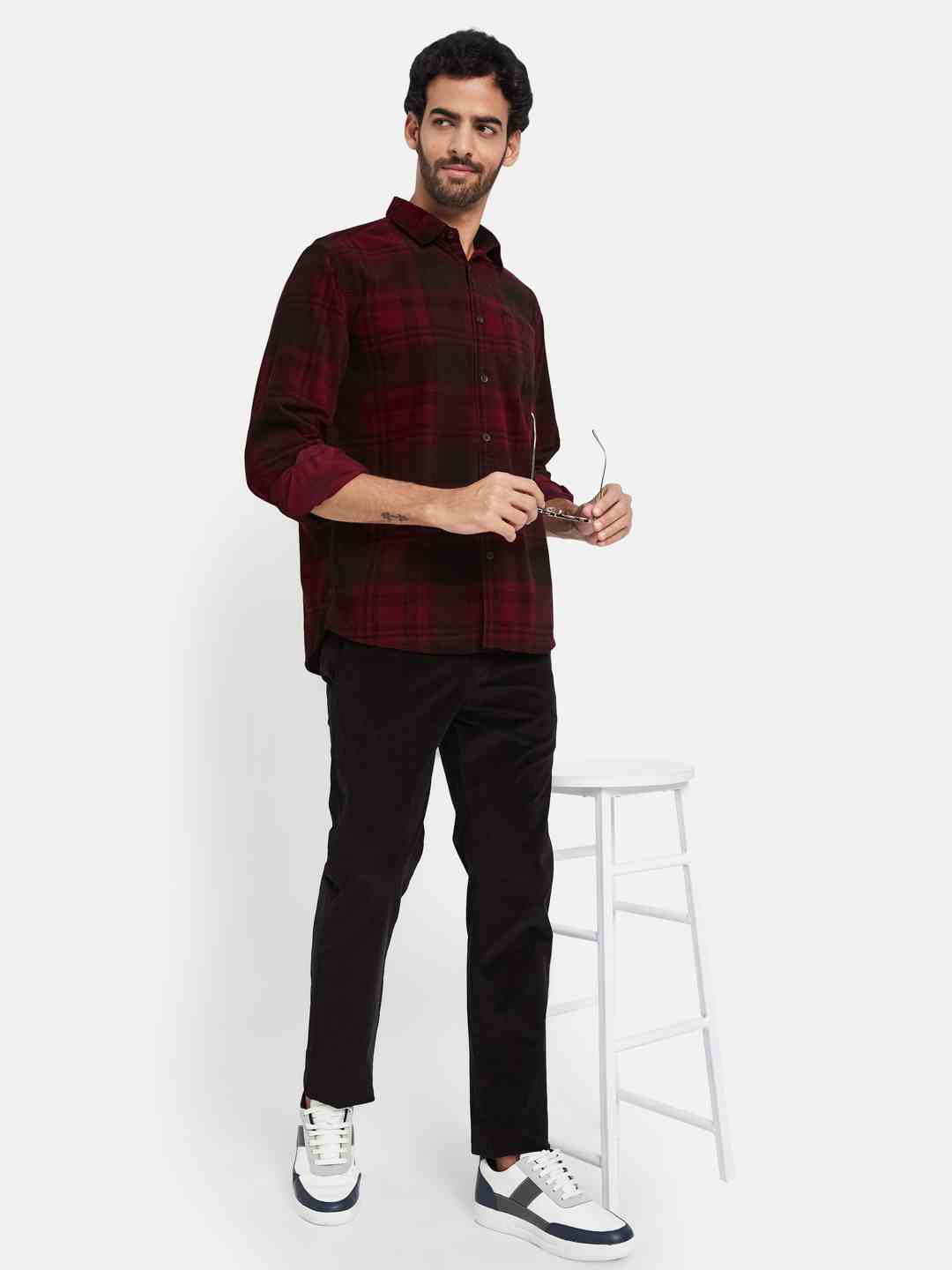 Mettle Tartan Checked Cotton Casual Shirt