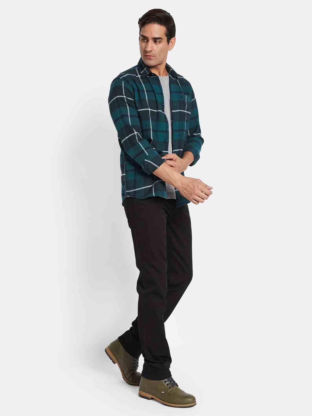 METTLE Men Opaque Colourblocked Casual Shirt