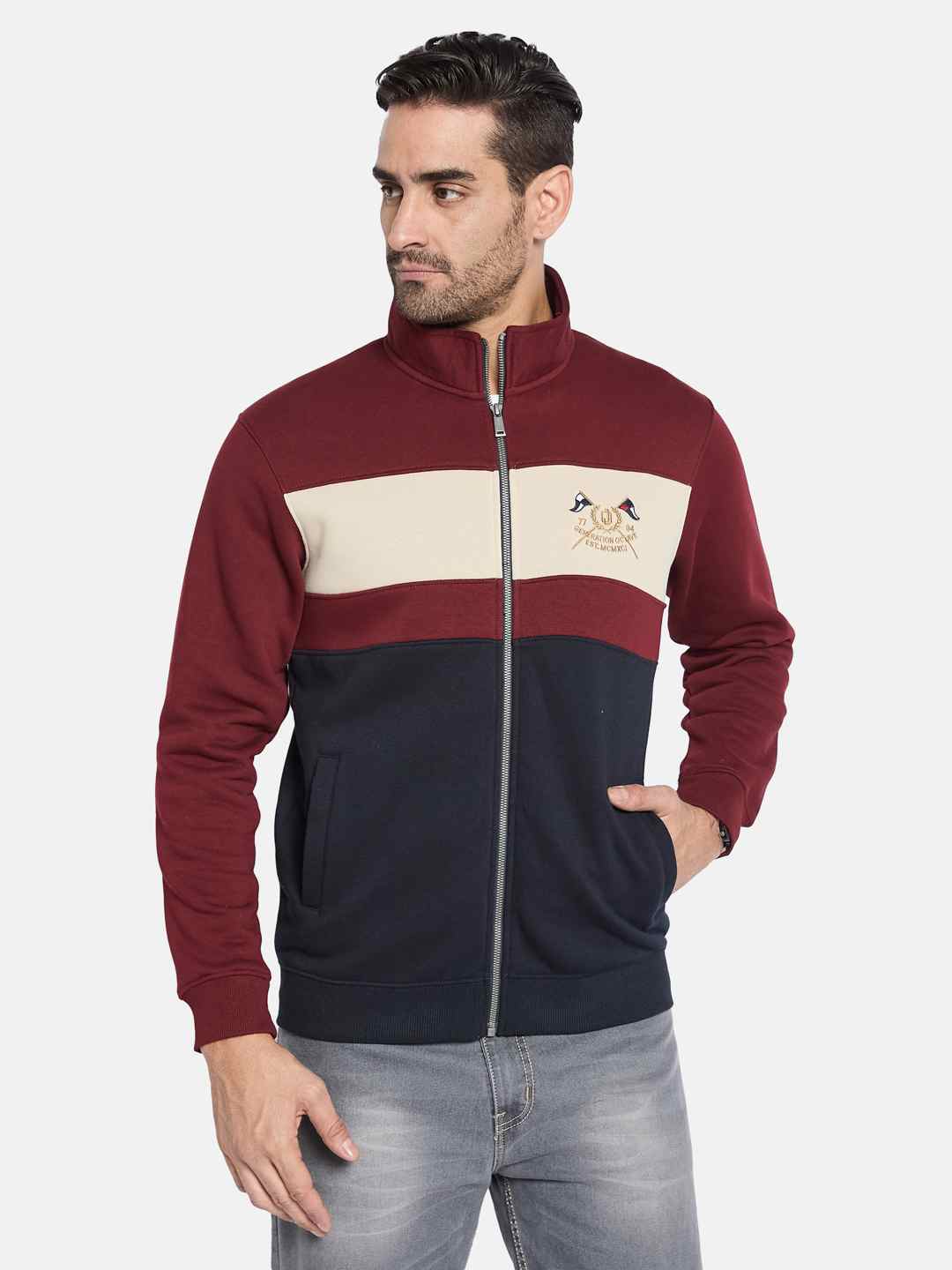 Octave Men Colourblocked Sweatshirt