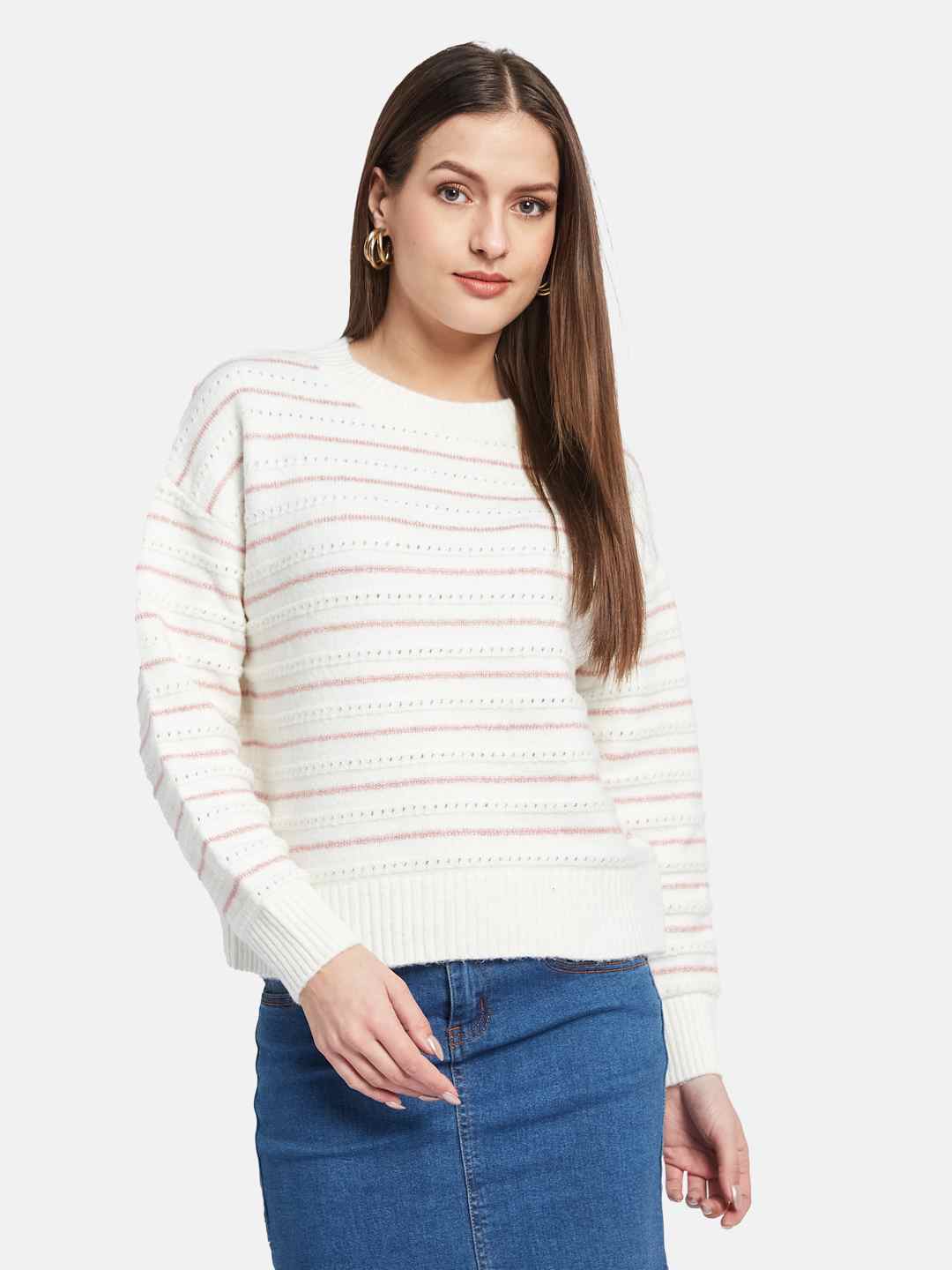 METTLE Women Striped Pullover