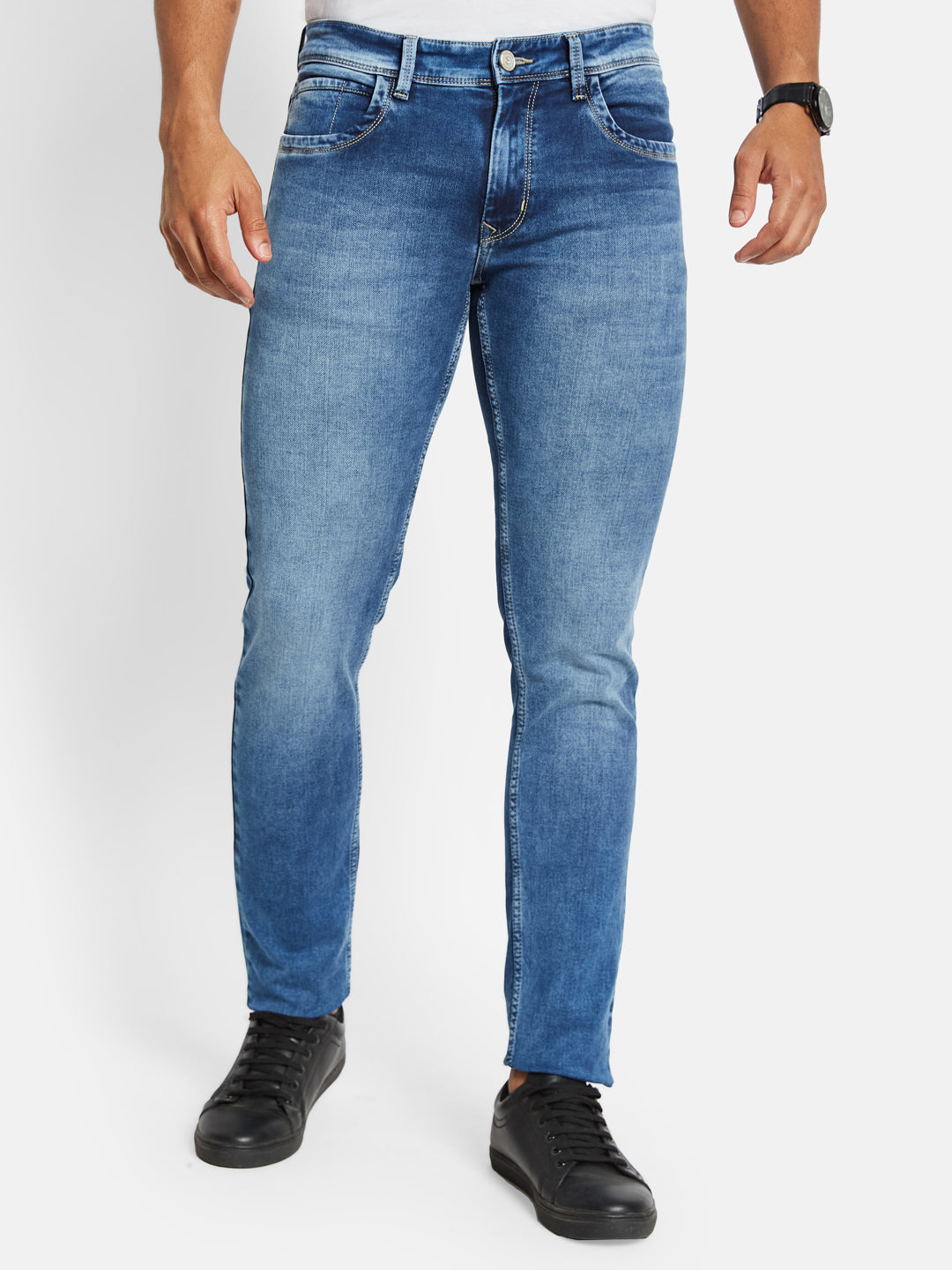 Octave Men Slim Fit Heavy Fade Stretchable Jeans
