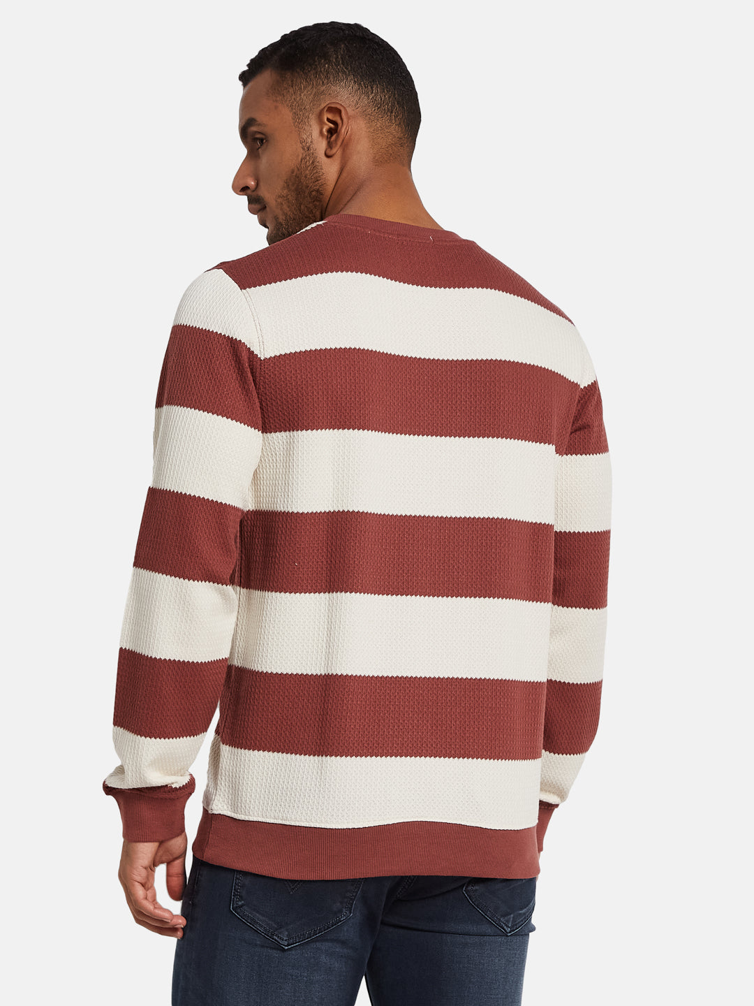 METTLE Men Striped T-shirt