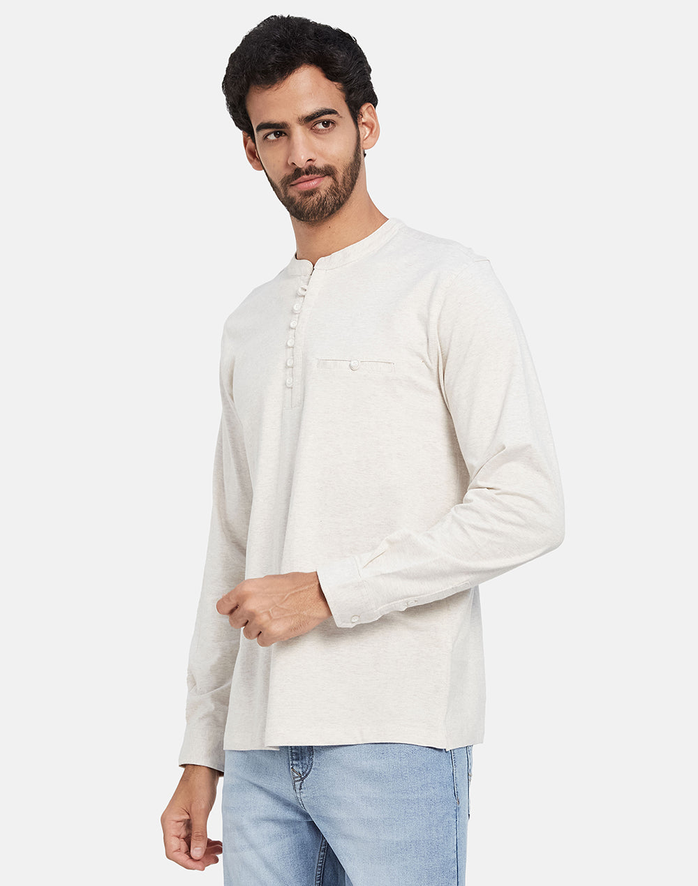 Mettle Henley Neck Cotton T-Shirt