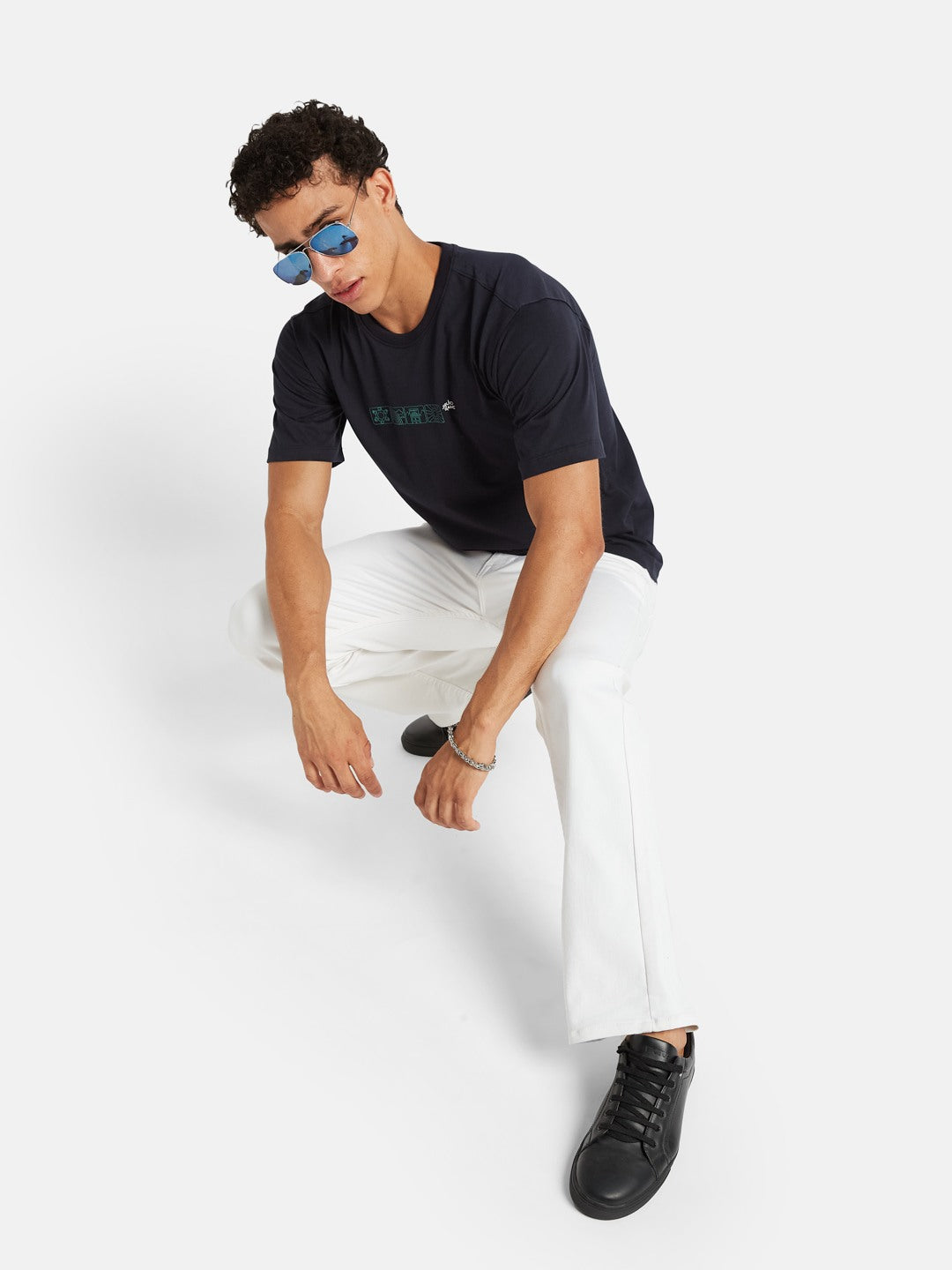 Octave Graphic Printed Short Sleeves Cotton T-shirt