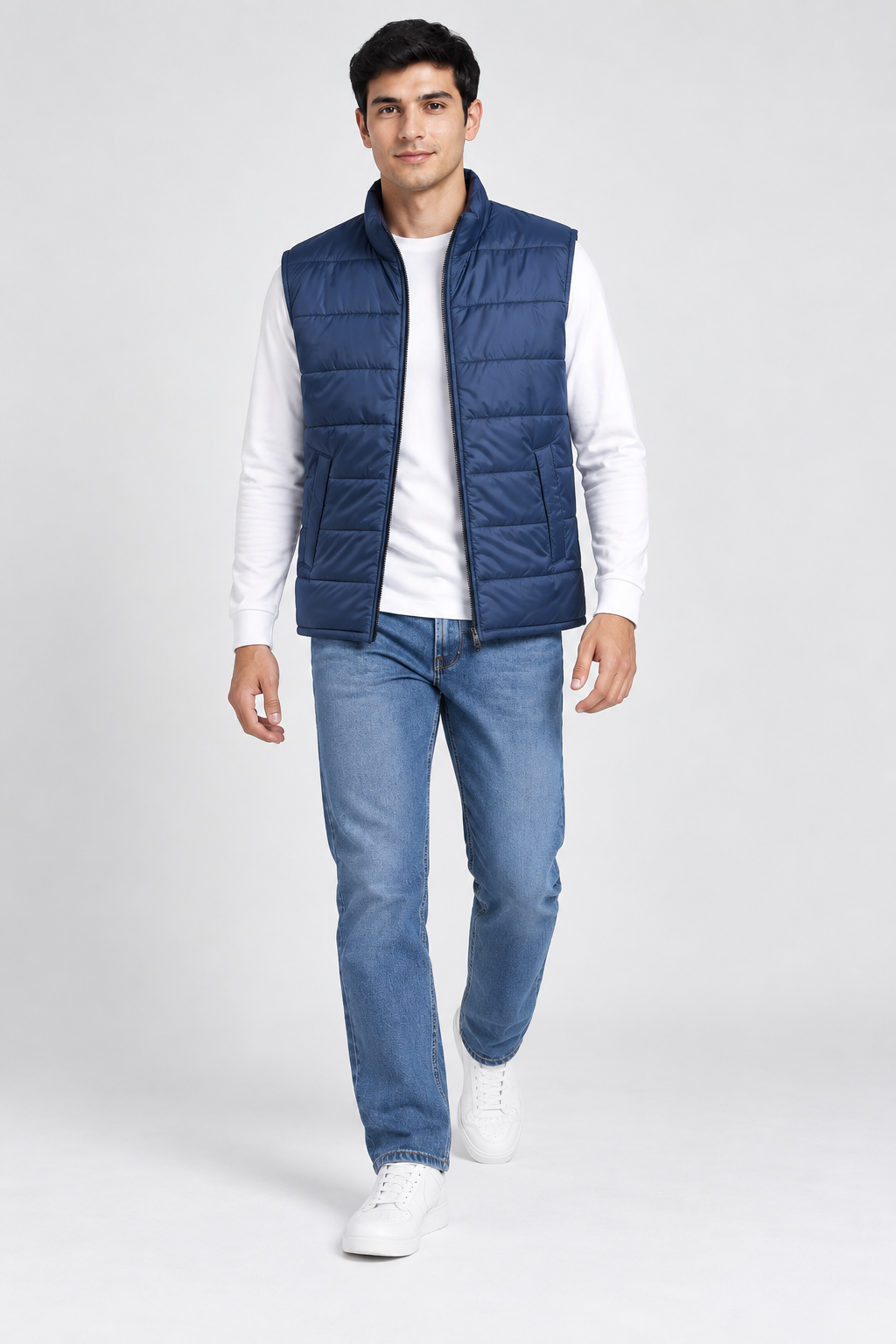 Men’s Wine Lightweight Reversible Woven Puffer Gilet – Regular Fit Sleeveless Jacket