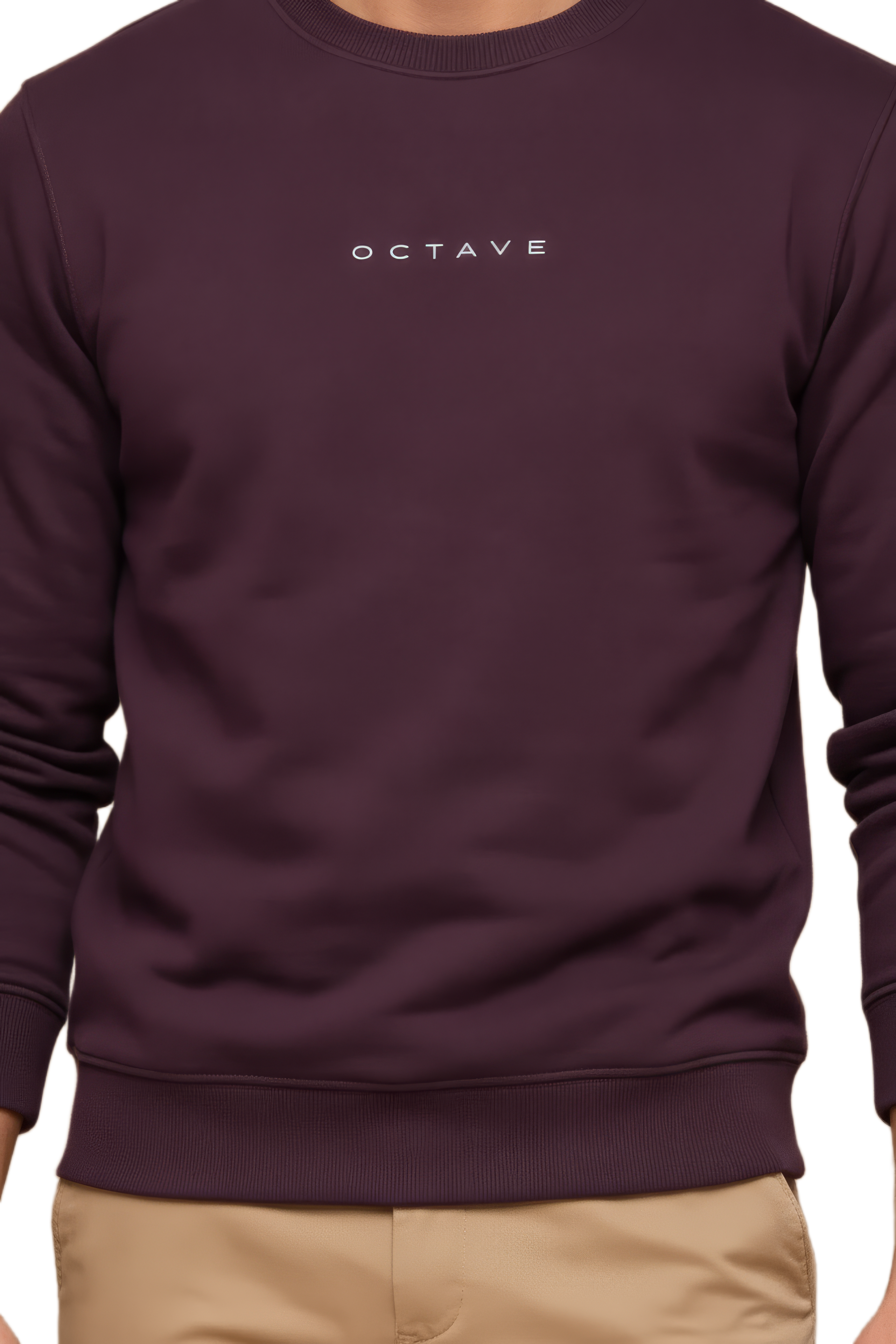 Men’s Premium Wine Crew Neck Cotton Fleece Sweatshirt