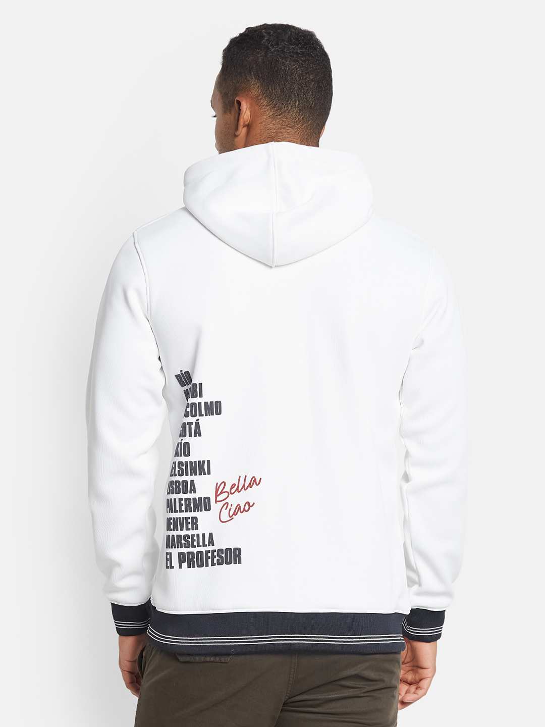 Octave Men Printed Hooded Sweatshirt