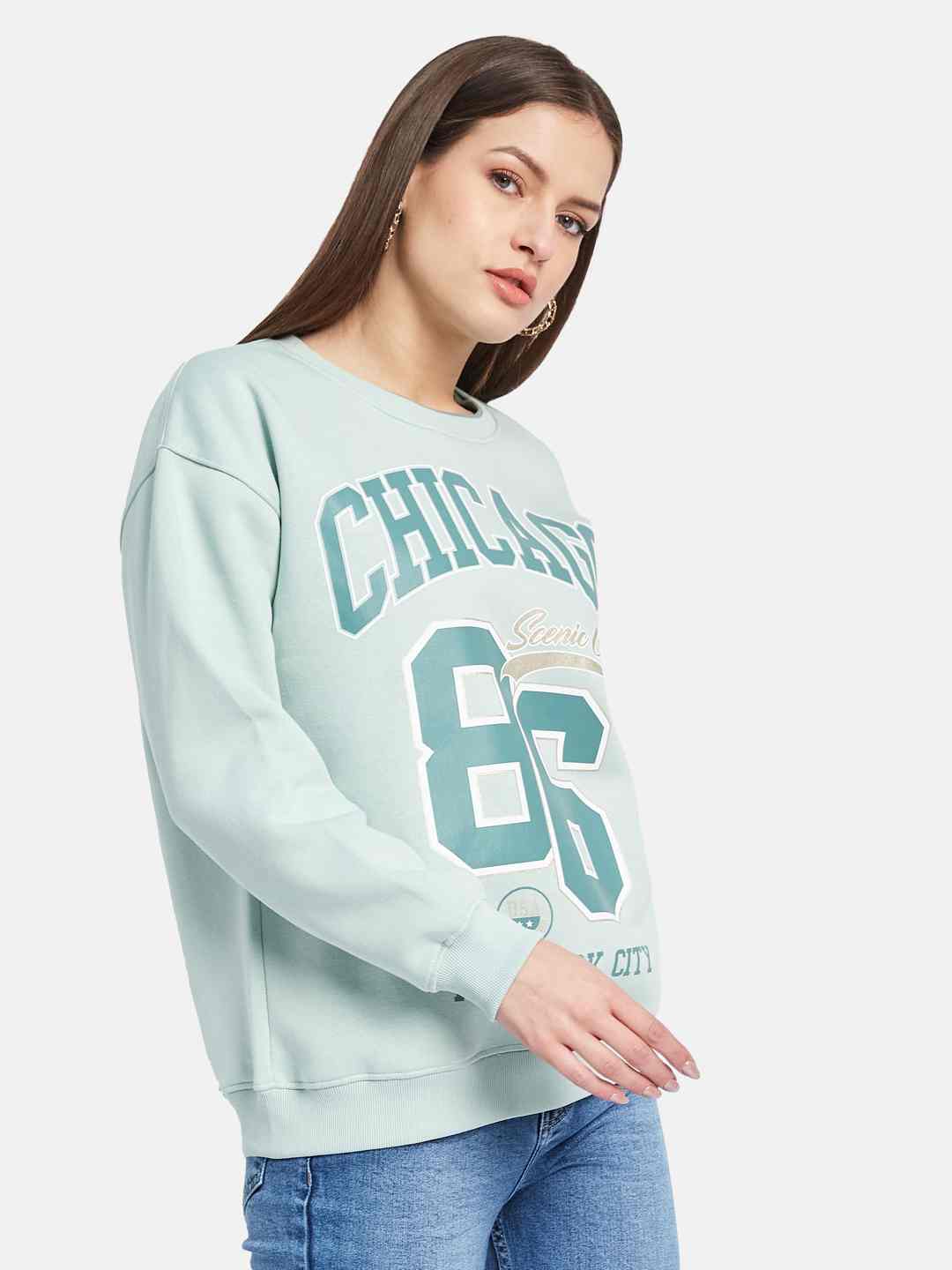 METTLE Women Printed Sweatshirt
