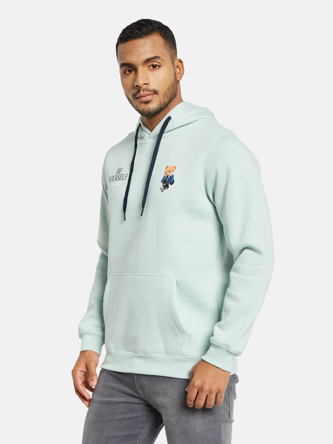 Octave Men Printed Hooded Sweatshirt