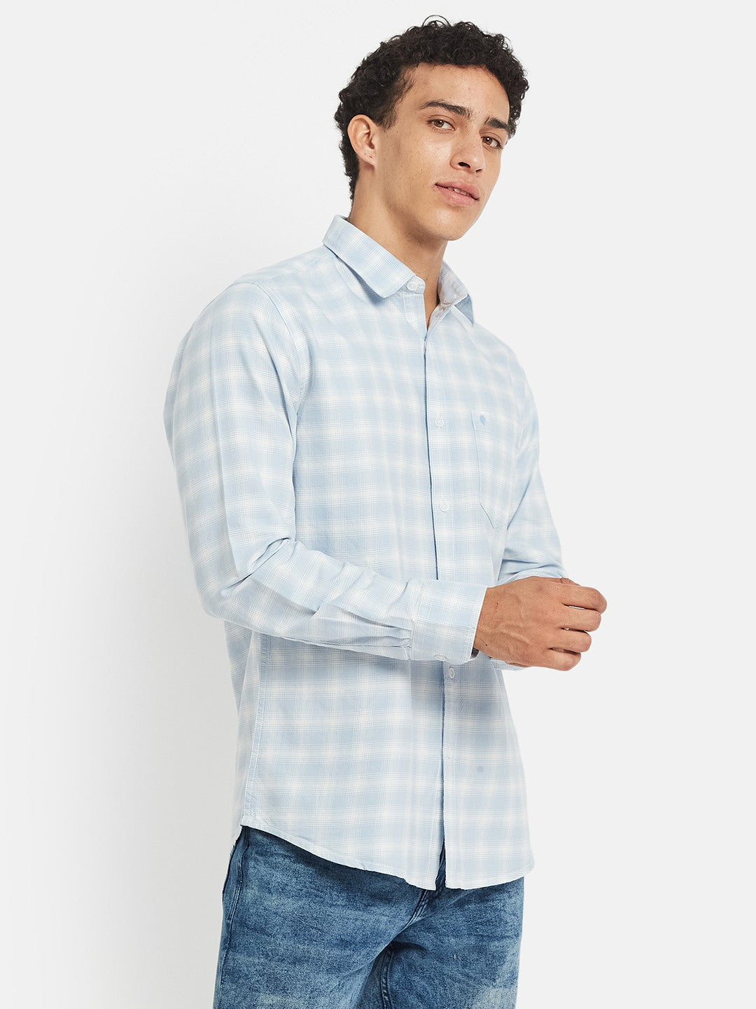 METTLE Checked Long Sleeves Cotton Shirt