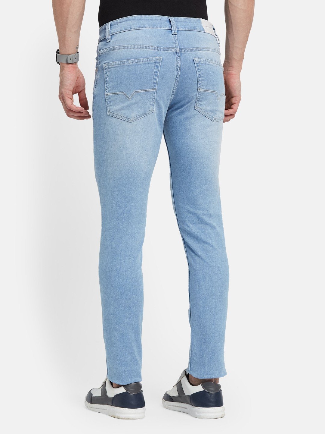 Octave Men Straight Fit Mid-Rise Light Fade Stretchable Jeans