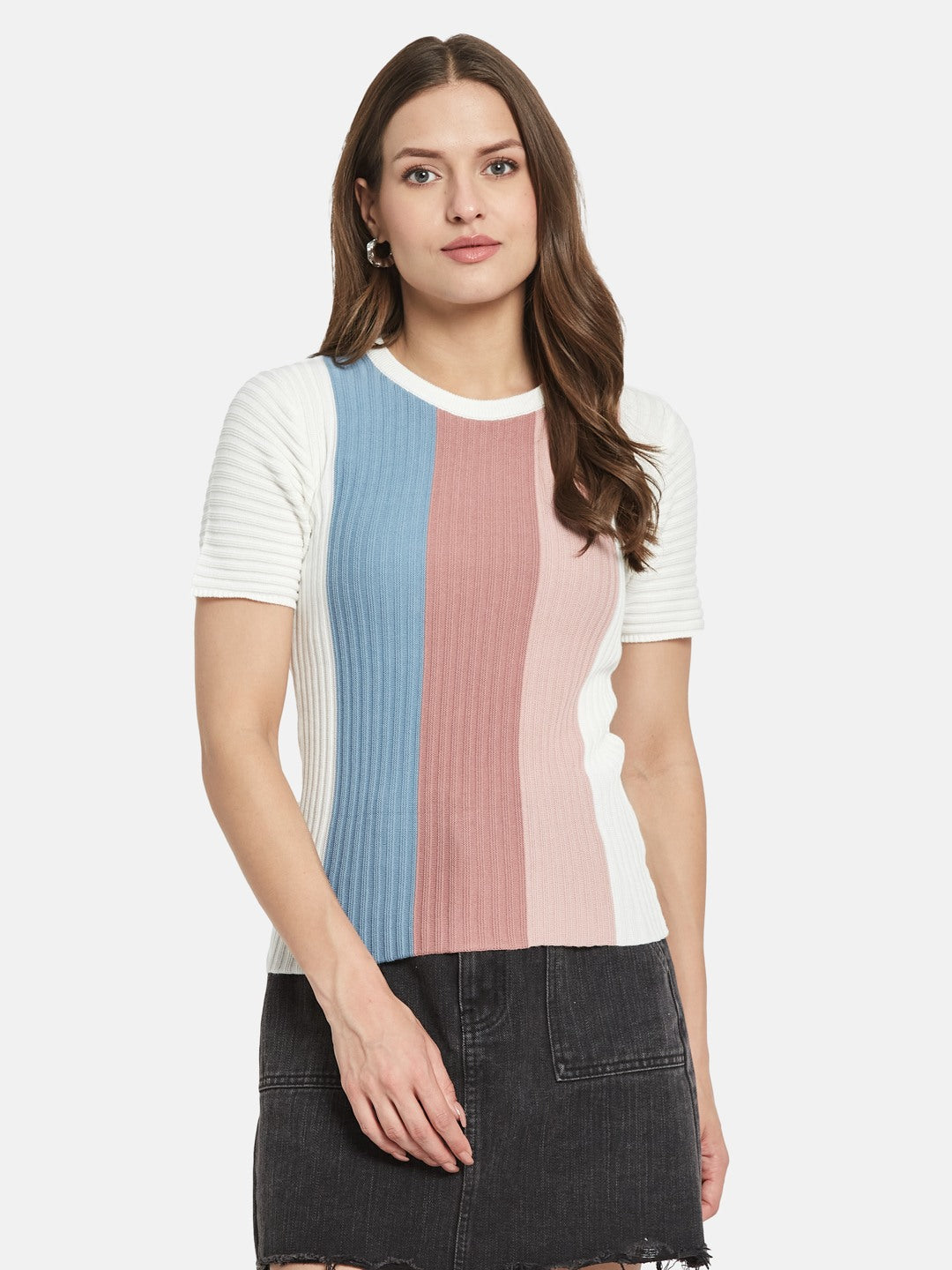 METTLE Women Striped T-shirt