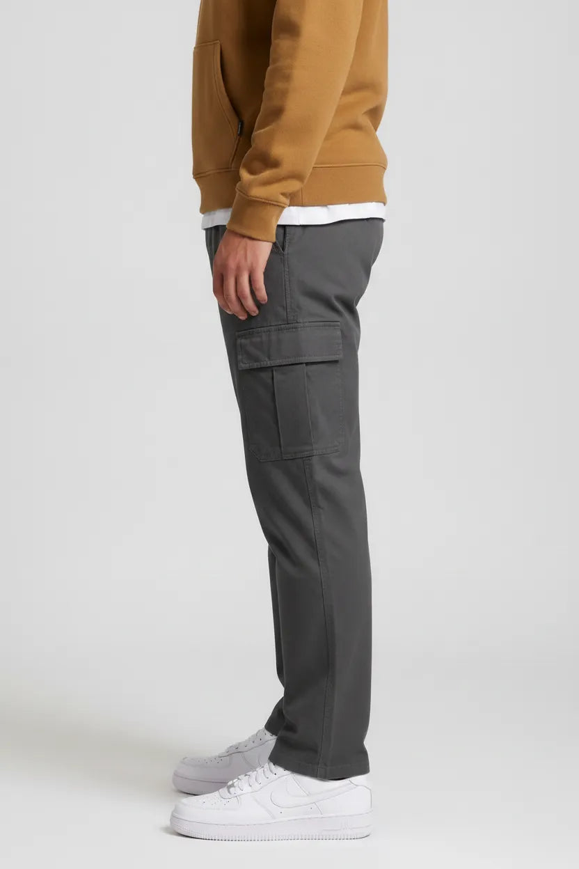 Men’s Choco Brown Cotton Poplin Cargo Lower with Drawstring & Elasticated Waist