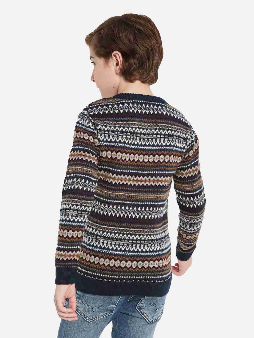Octave Boys Self Design Pullover Sweater