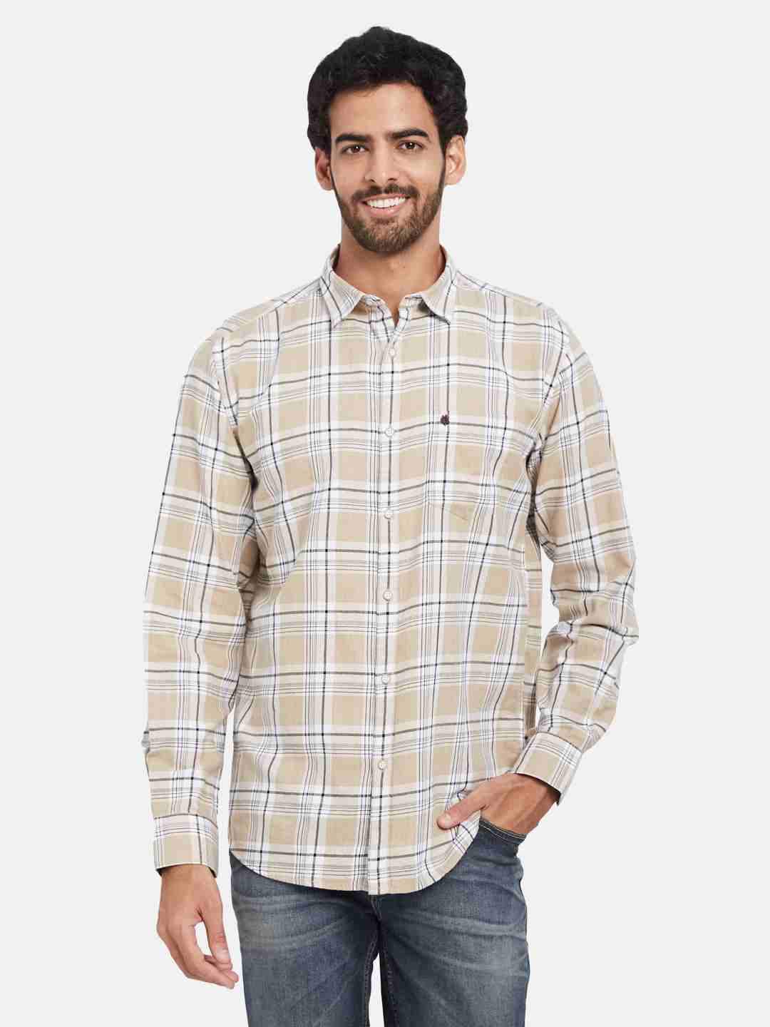 Mettle Checked Cotton Casual Shirt