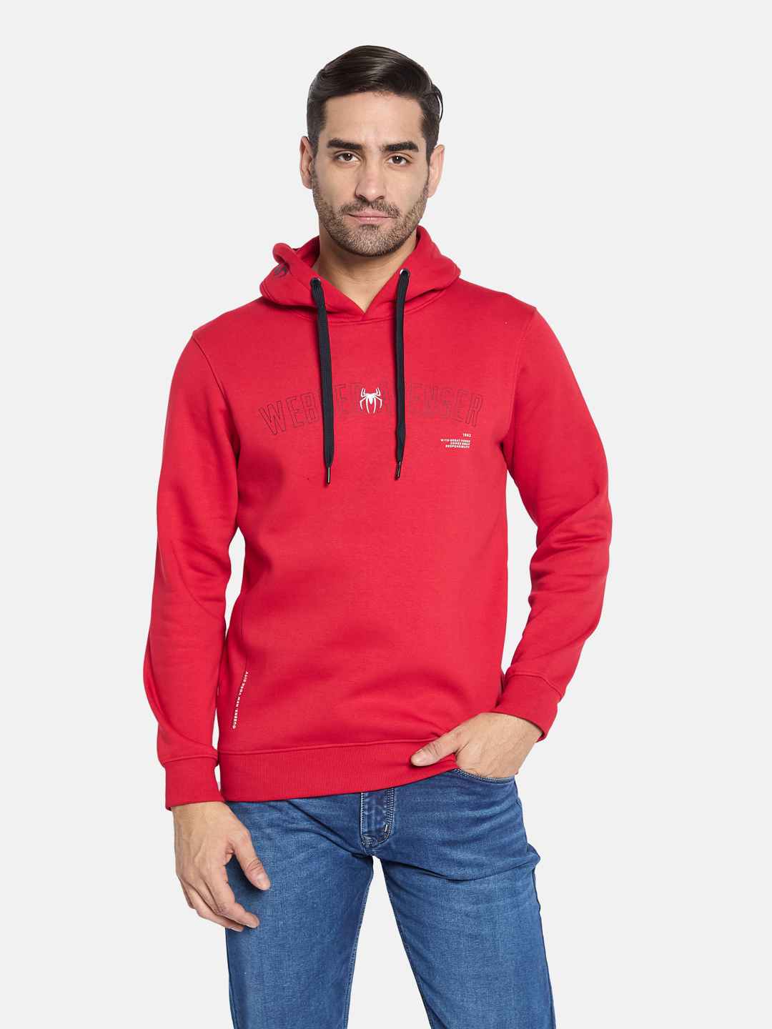 Octave Men Printed Hooded Sweatshirt