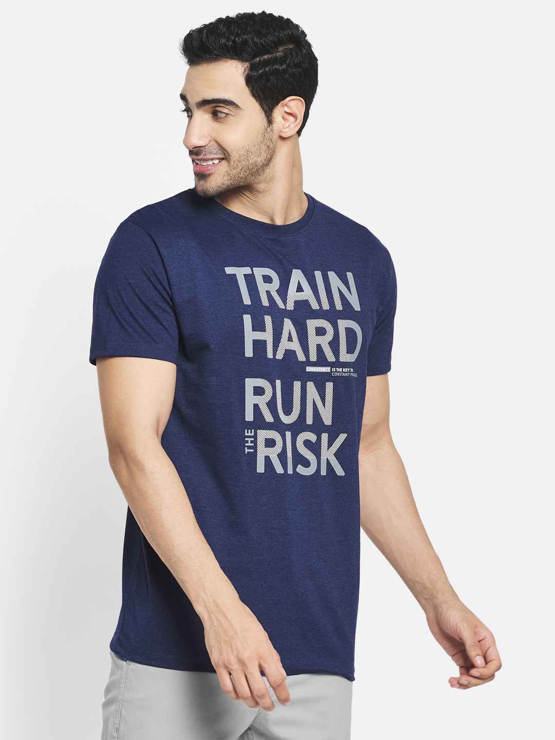 Octave Men Blue Typography Printed T-Shirt
