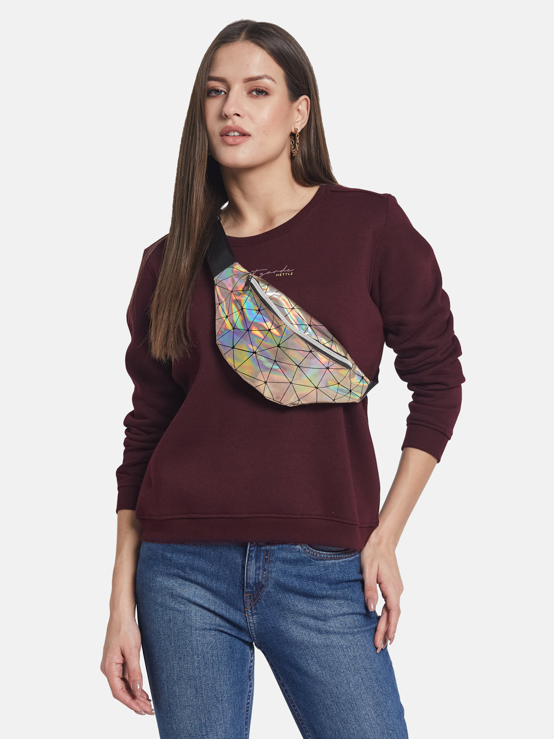 METTLE Women Round Neck Pullover Sweatshirt