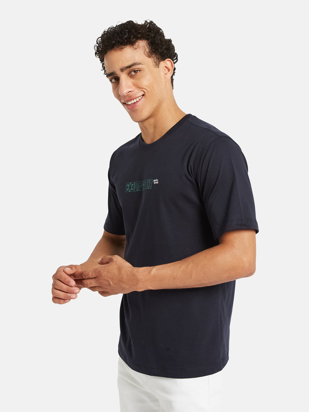 Octave Graphic Printed Short Sleeves Cotton T-shirt