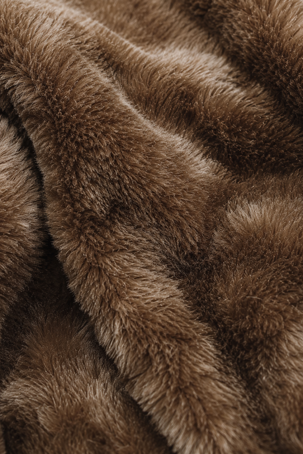 Men’s Tan Fur Full-Zip Winter Sweatshirt | Stand Collar