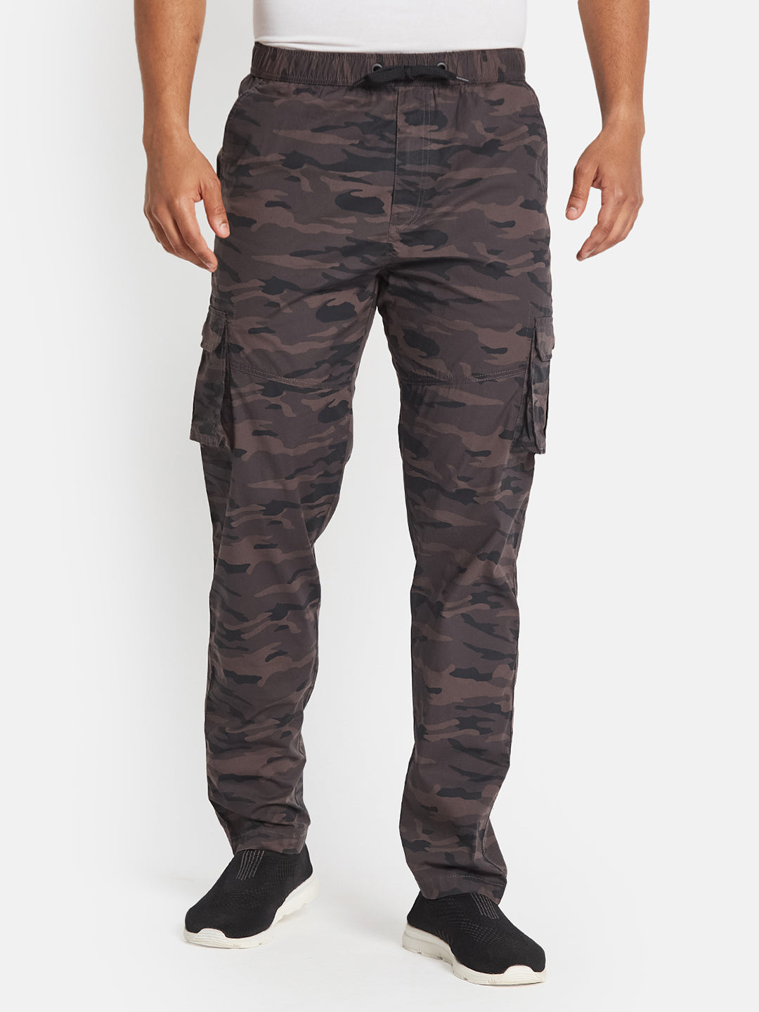 Octave Men Camouflage Printed Cotton Regular Fit Track Pants