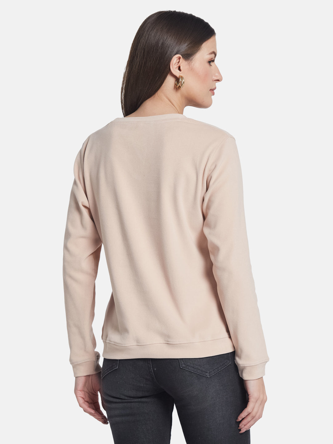 METTLE Women Typography Embroidered Sweatshirt