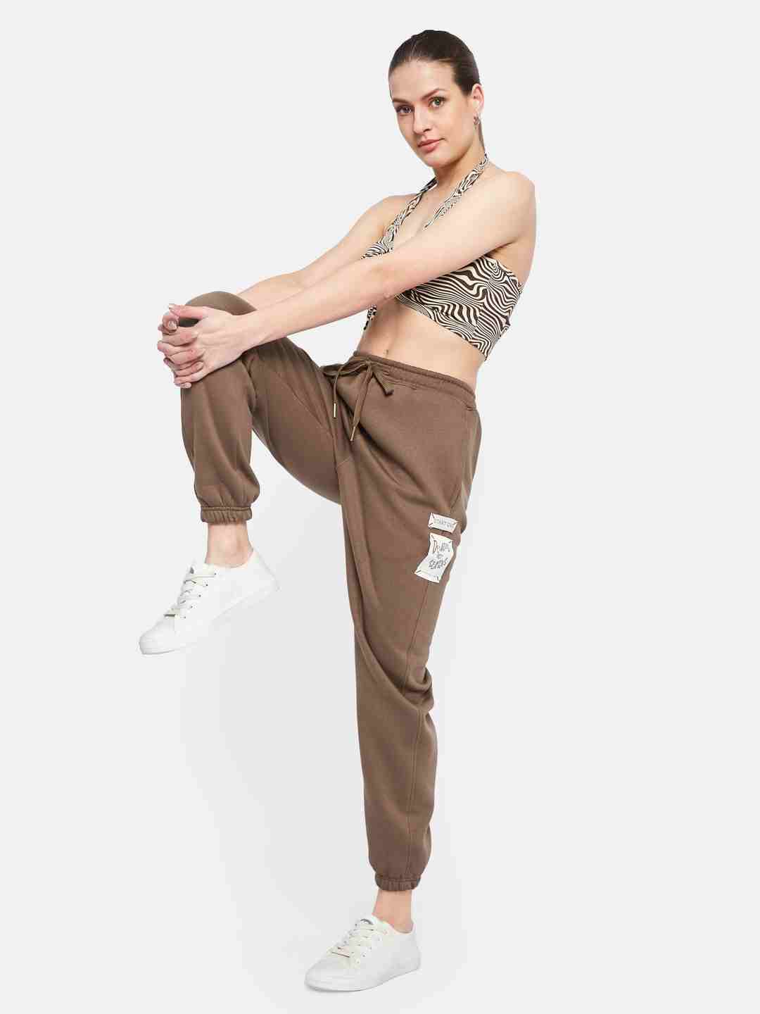 METTLE Women Cotton Mid Rise Joggers