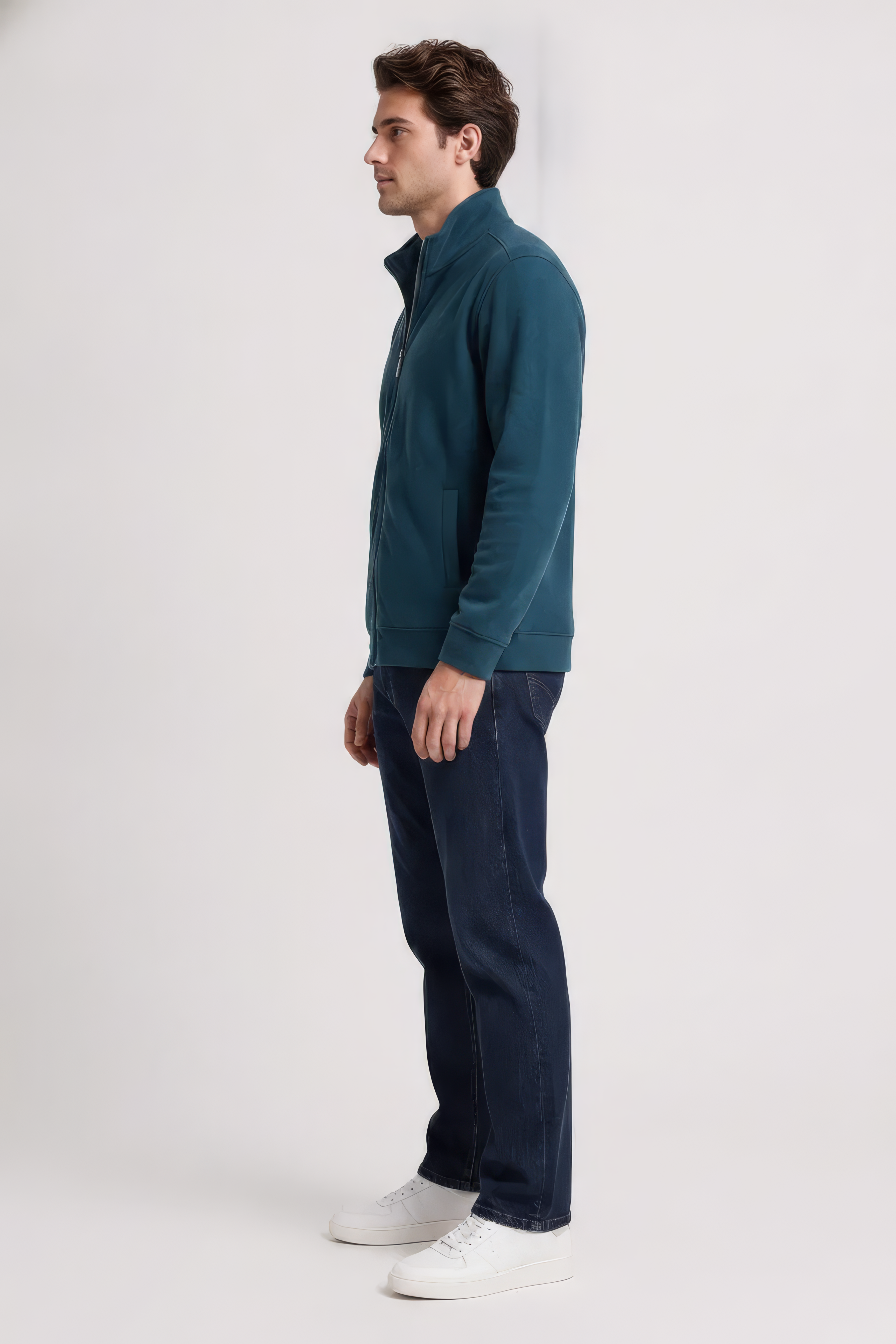 Pacific Melange Men’s Full Zip Sweatshirt – Premium Blended German Velvet