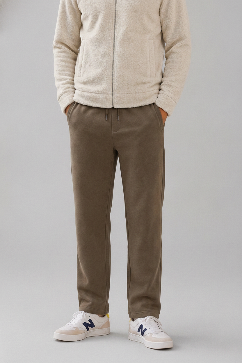 Men’s Cocoa Cotton Fleece Lower with Drawstring
