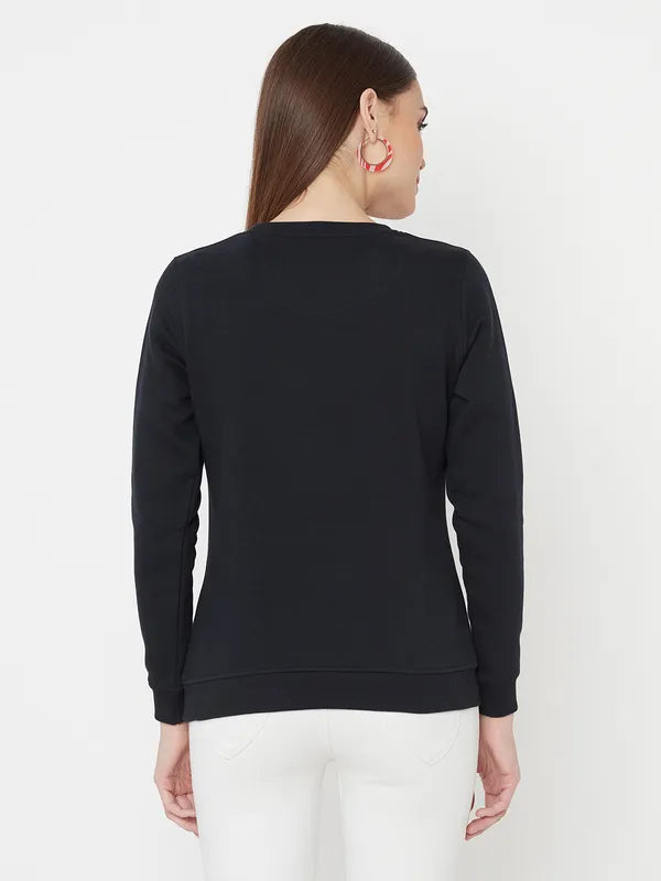 Mettle Women Navy Blue Sweatshirt