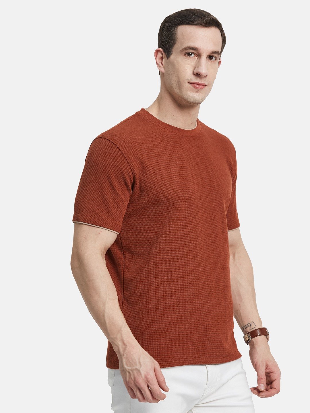 CORE ROUND NECK WAFFLE KNIT T-SHIRT