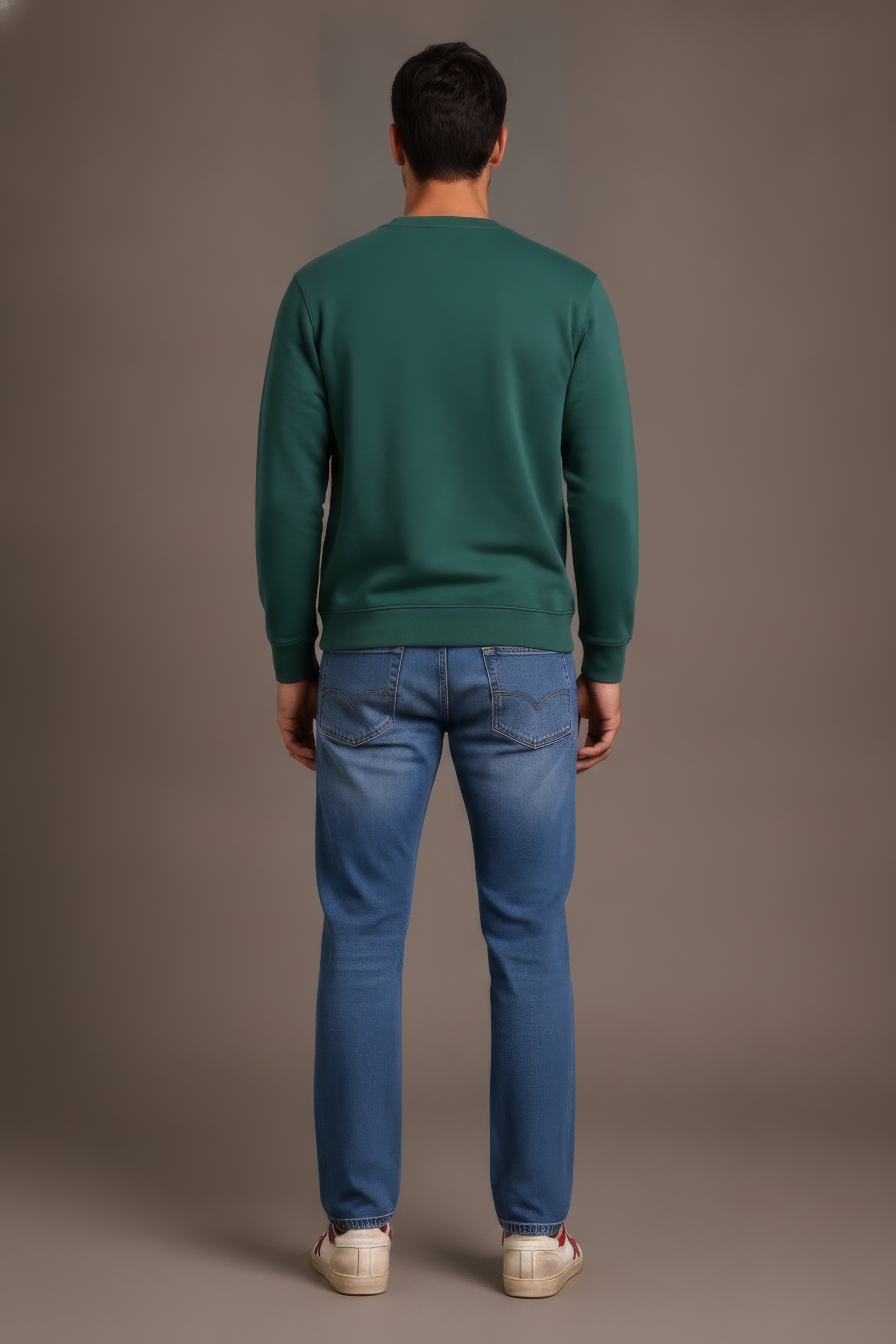 Men’s Premium Hunter Green Crew Neck Cotton Fleece Sweatshirt