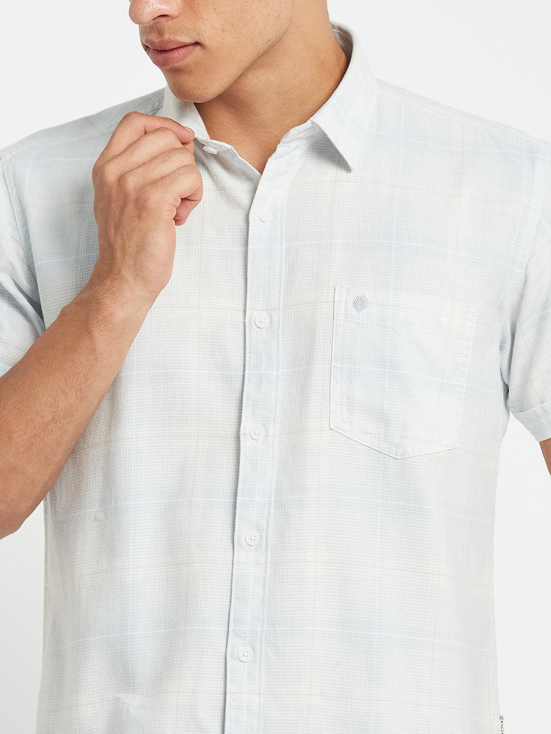 METTLE Men Checked Spread Collar Cotton Casual Shirt