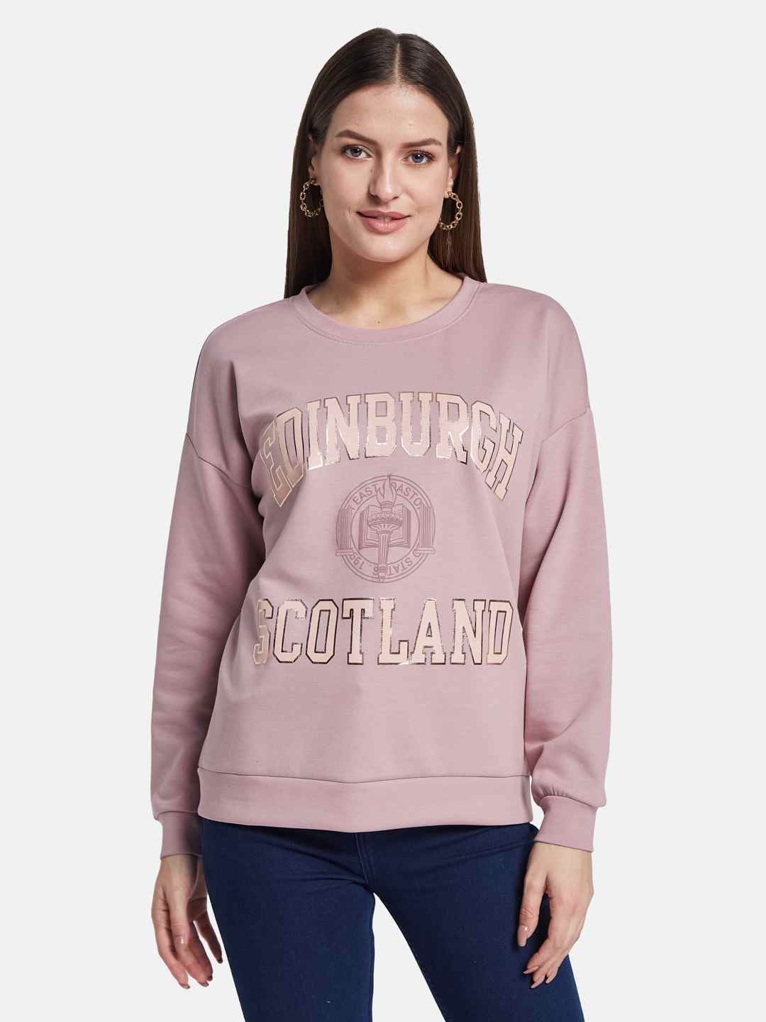 METTLE Women Printed Sweatshirt